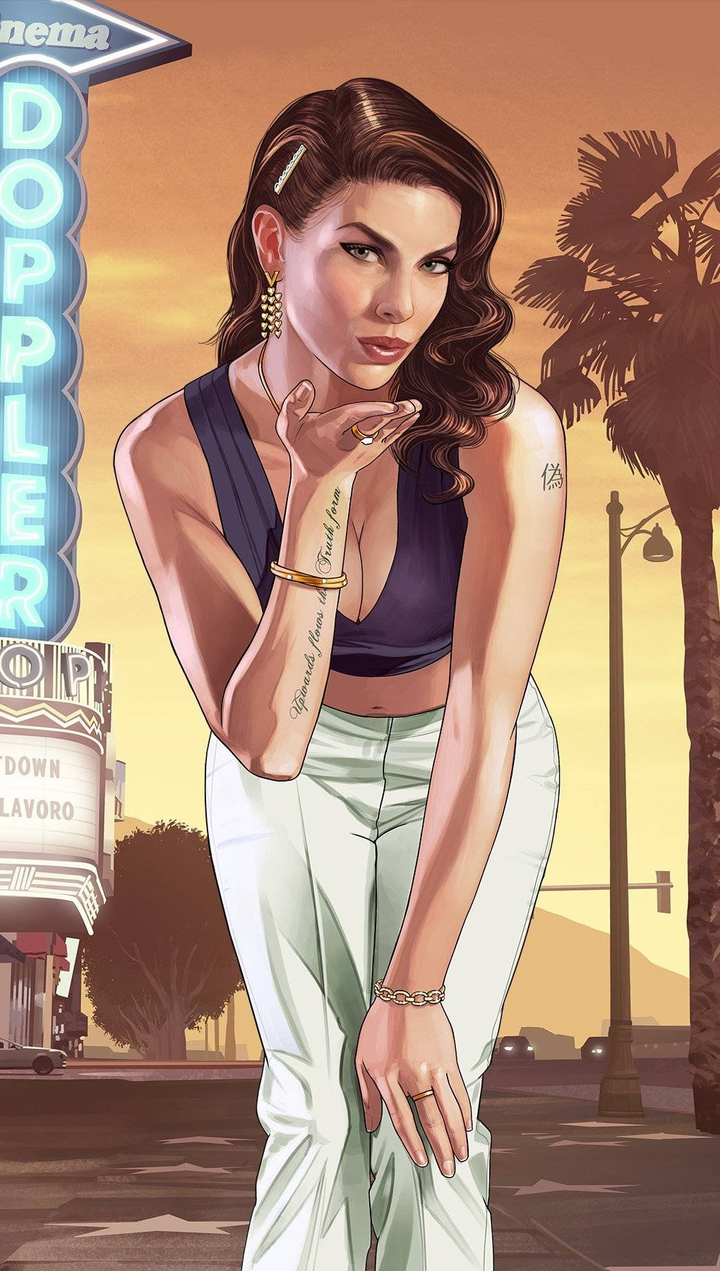 GTA 5, iPhone, vintage cinema sign, HD Phone Wallpaper