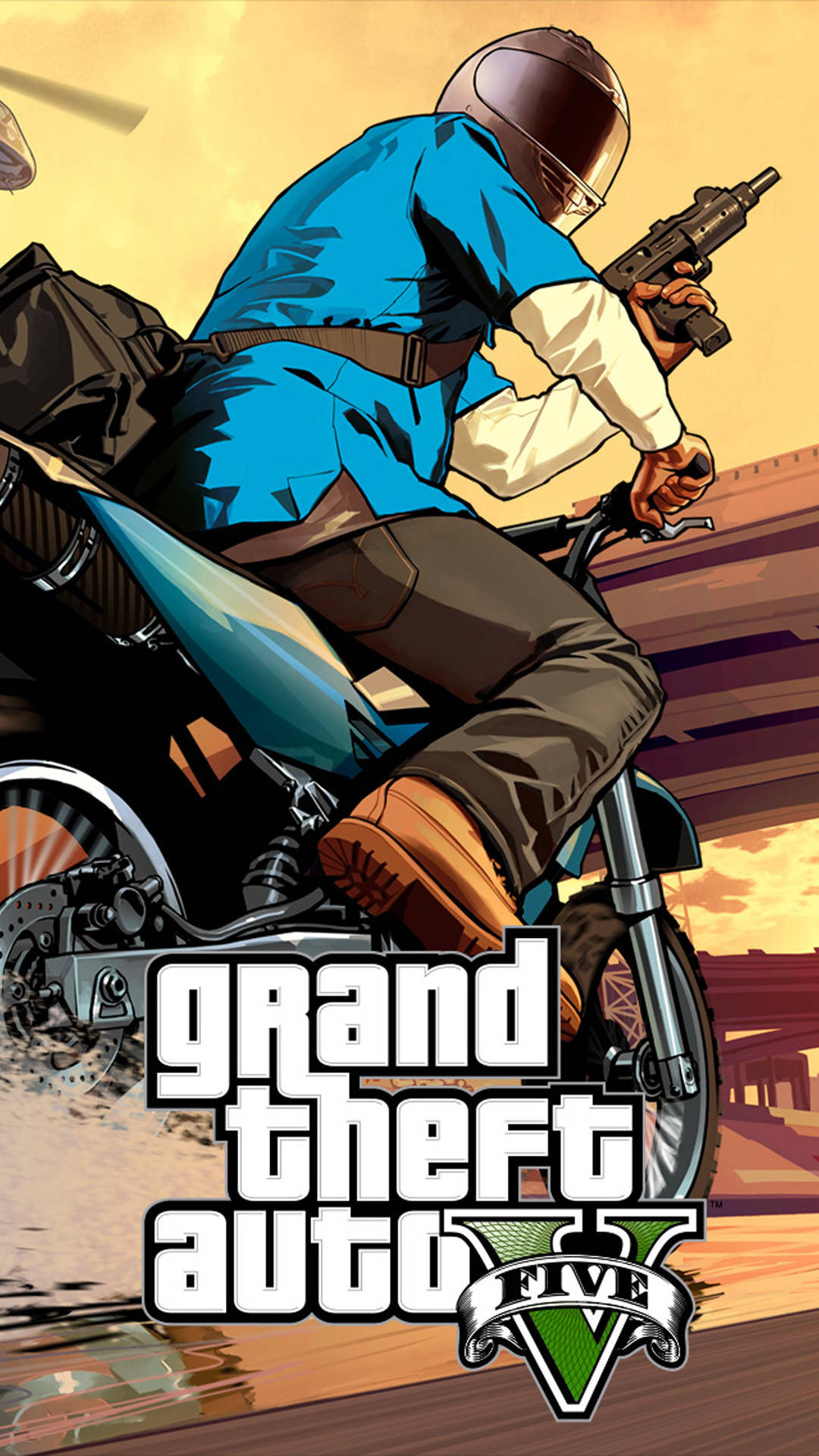 Gta 5, iPhone, motorcyclist, Full HD Phone Wallpaper
