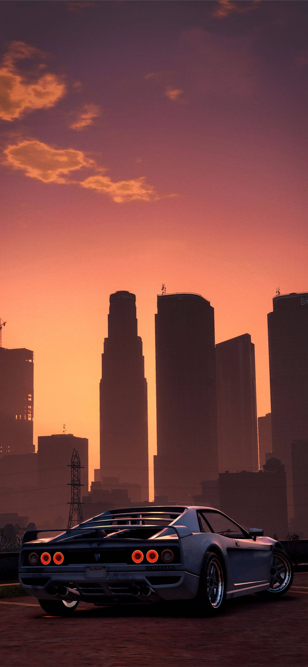 GTA 5, iPhone, sleek silver sports car, 2K Phone Wallpaper