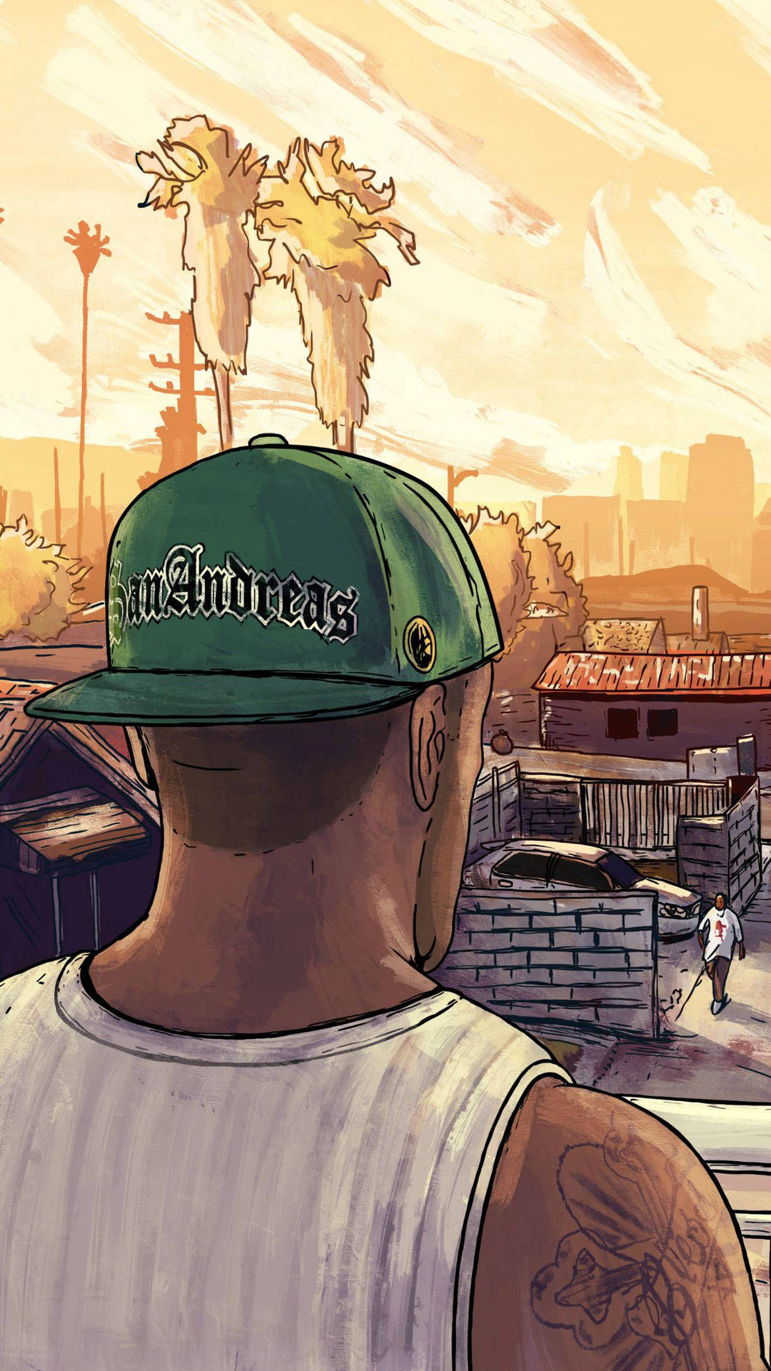 GTA 5, iPhone, urban rooftop, Full HD Phone Wallpaper