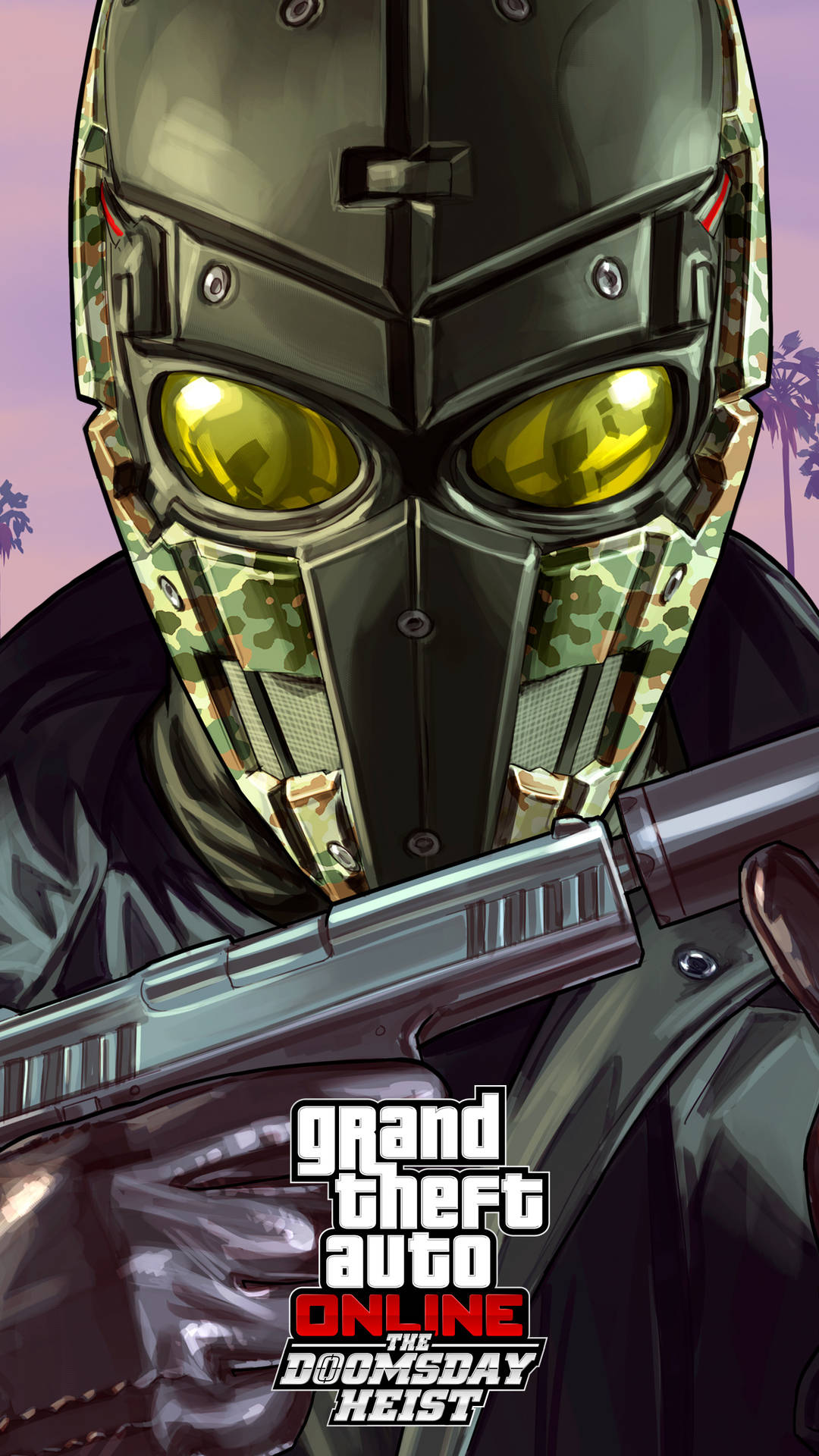 GTA 5, iPhone, glowing yellow eyes, Full HD Phone Wallpaper