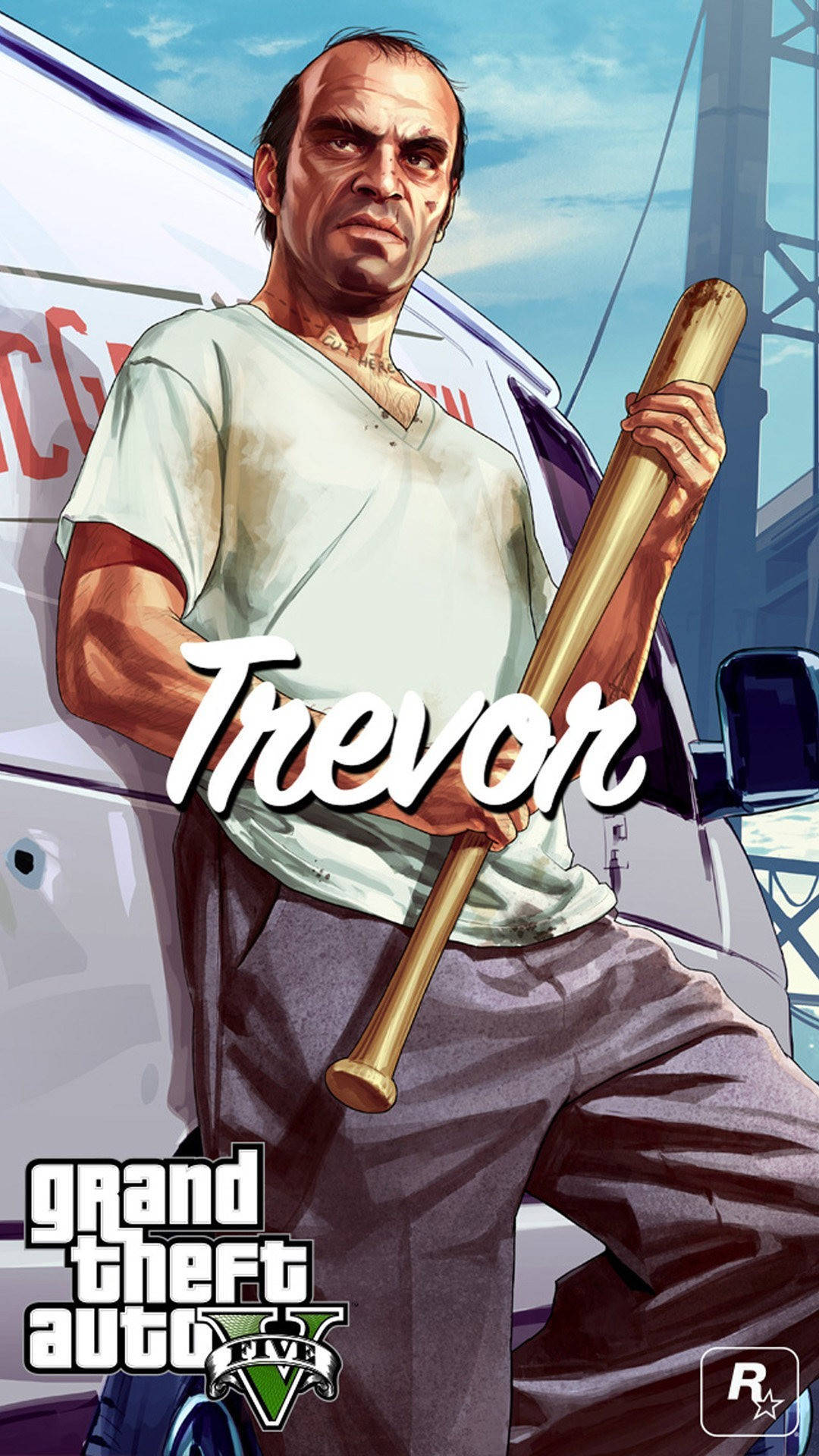Gta 5, iPhone, baseball bat, Full HD Phone Wallpaper