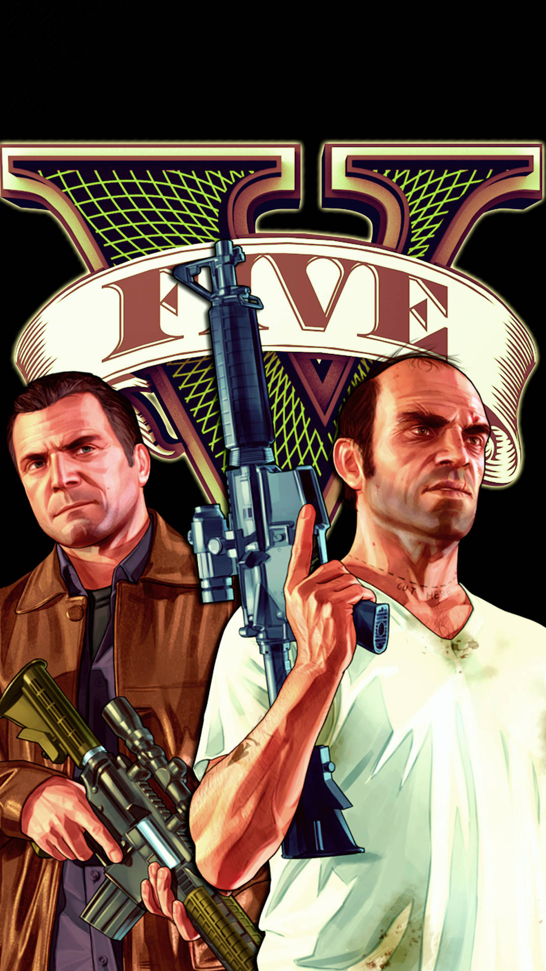 Gta 5, iPhone, assault rifles, Full HD Phone Wallpaper