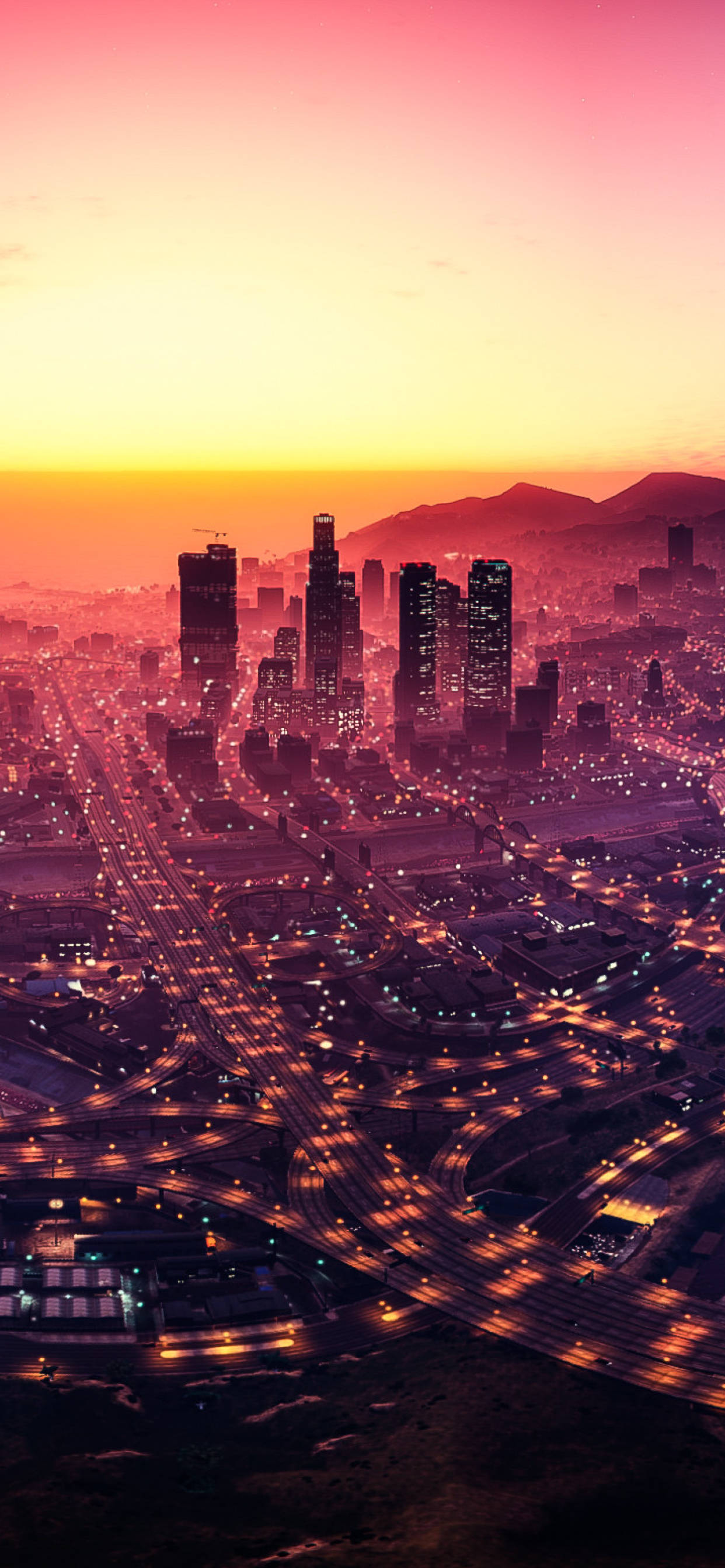 GTA 5, iPhone, sunset, 2K Phone Wallpaper