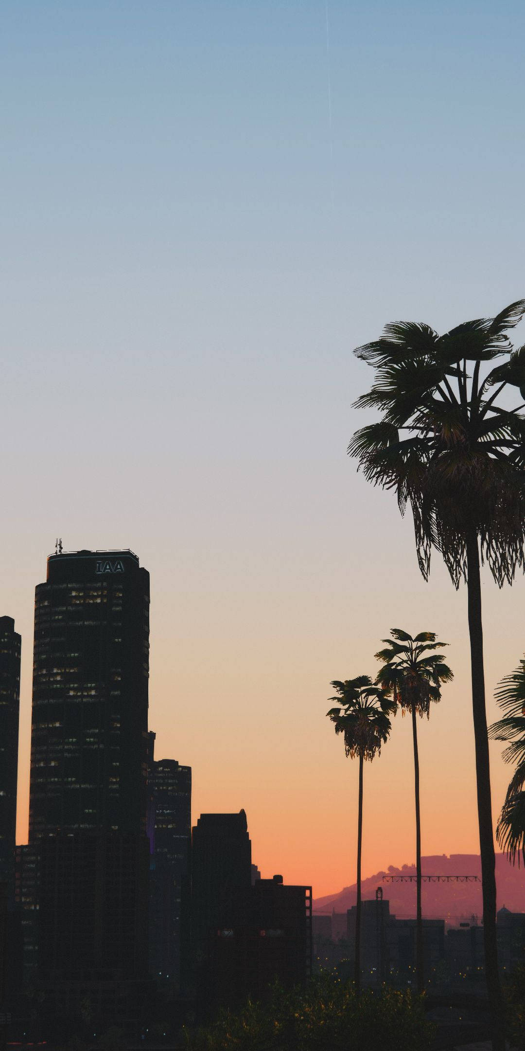 Gta 5 Phone, city skyline, palm trees, Full HD Phone Wallpaper