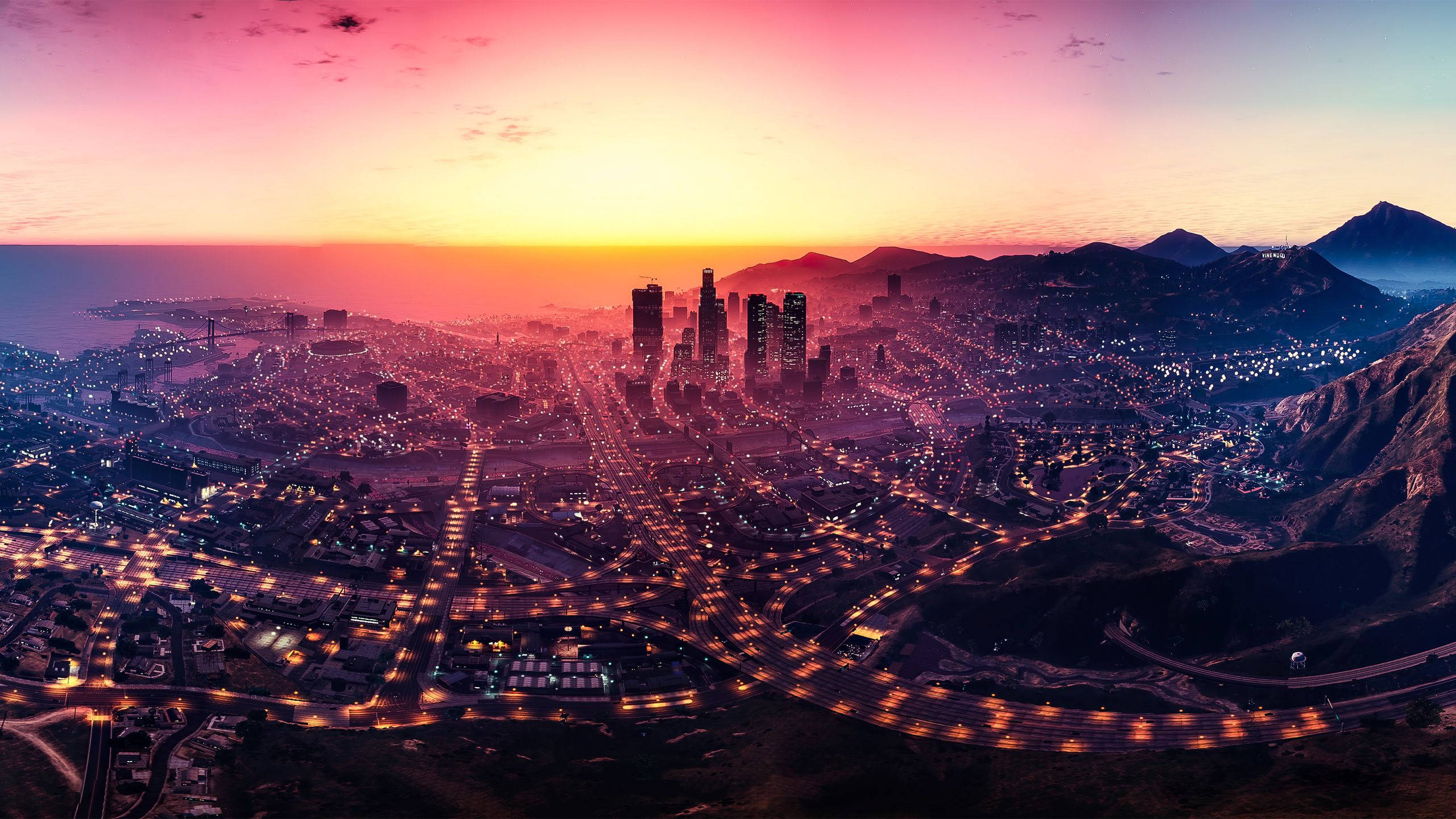 GTA 5, 2560x1440, freeway, 2K Desktop Wallpaper