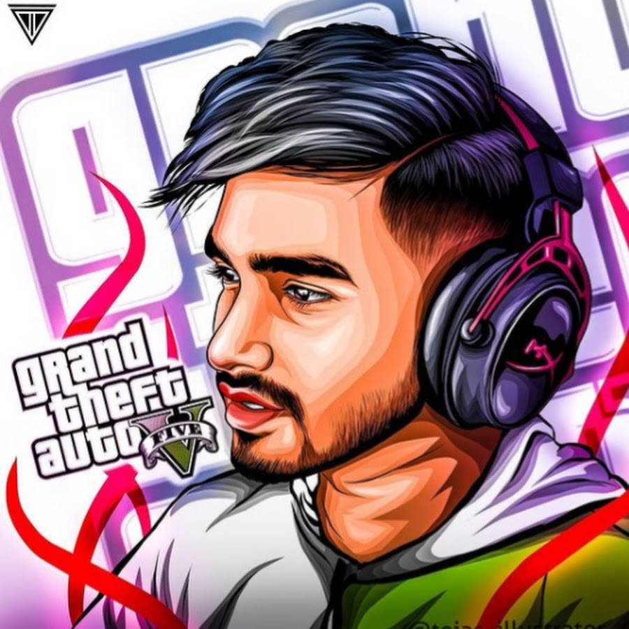 GTA V, GTA V logo, techno gamerz, SD Desktop Wallpaper