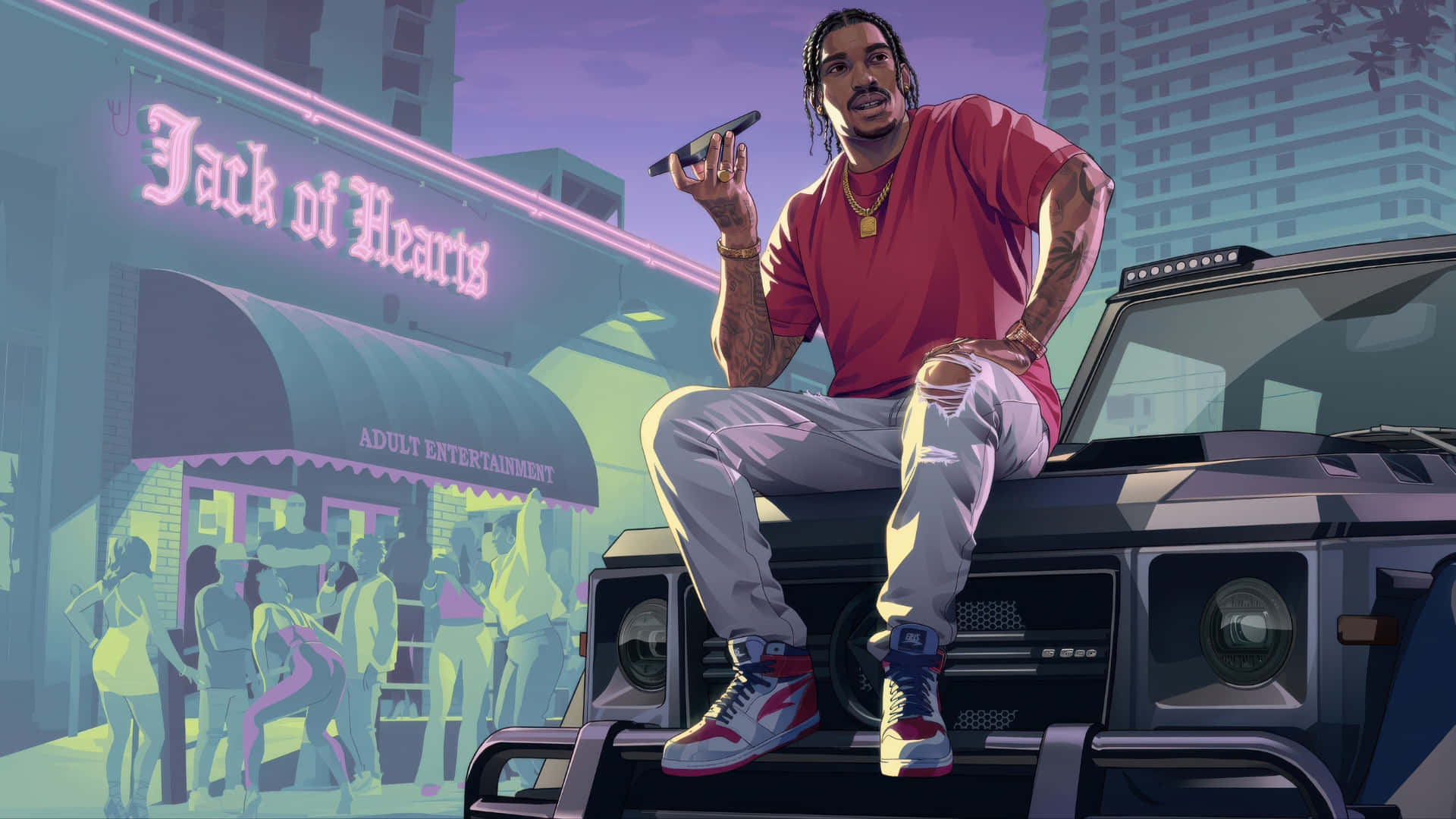 Gta 6, character reveal, red shirt, Full HD Desktop Wallpaper