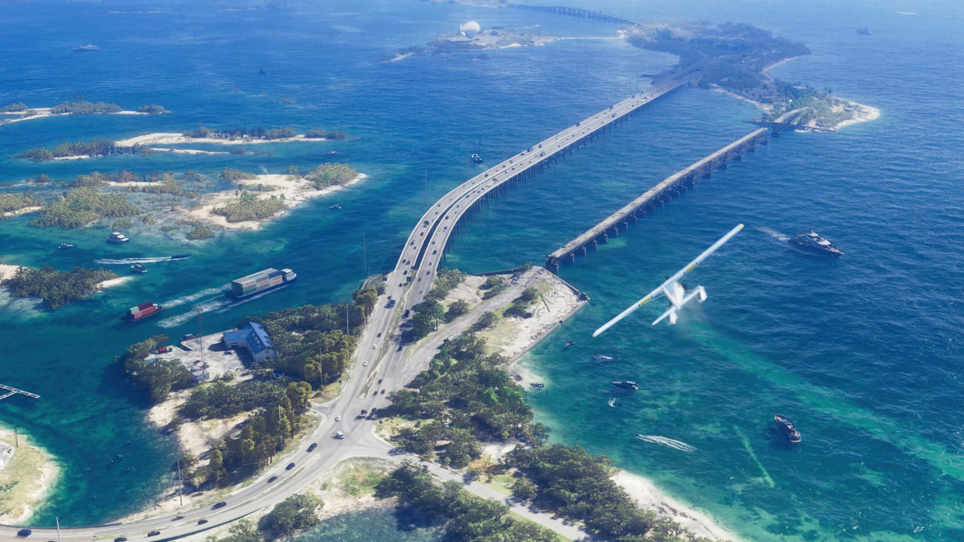 Gta 6, coastal bridge, turquoise waters, Full HD Desktop Wallpaper