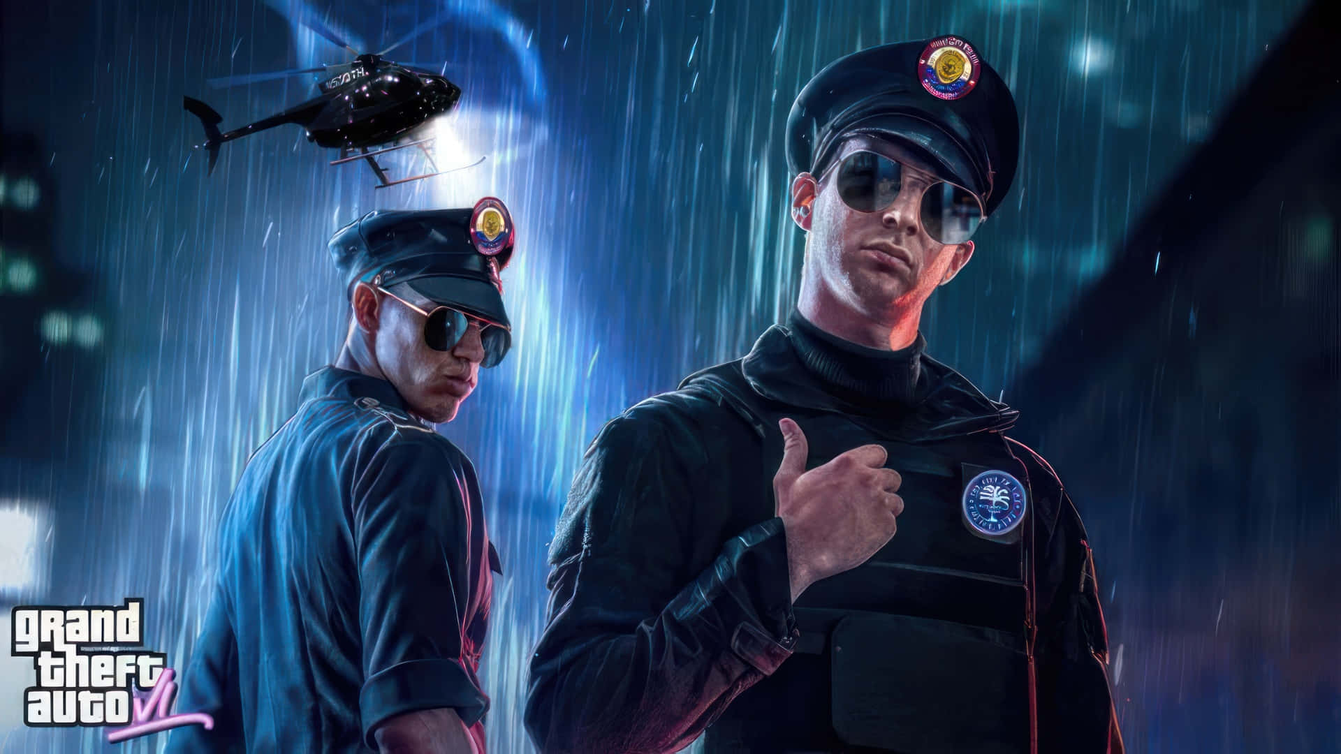Gta 6, police officers, dark uniforms, Full HD Desktop Wallpaper