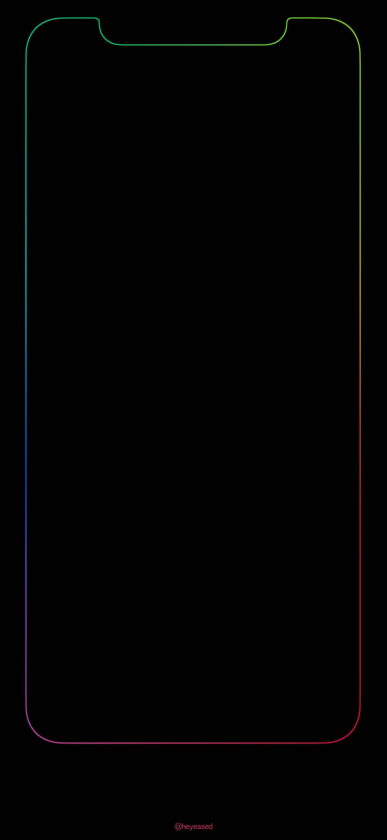 iPhone, rainbow border, black background, 2K Phone Wallpaper