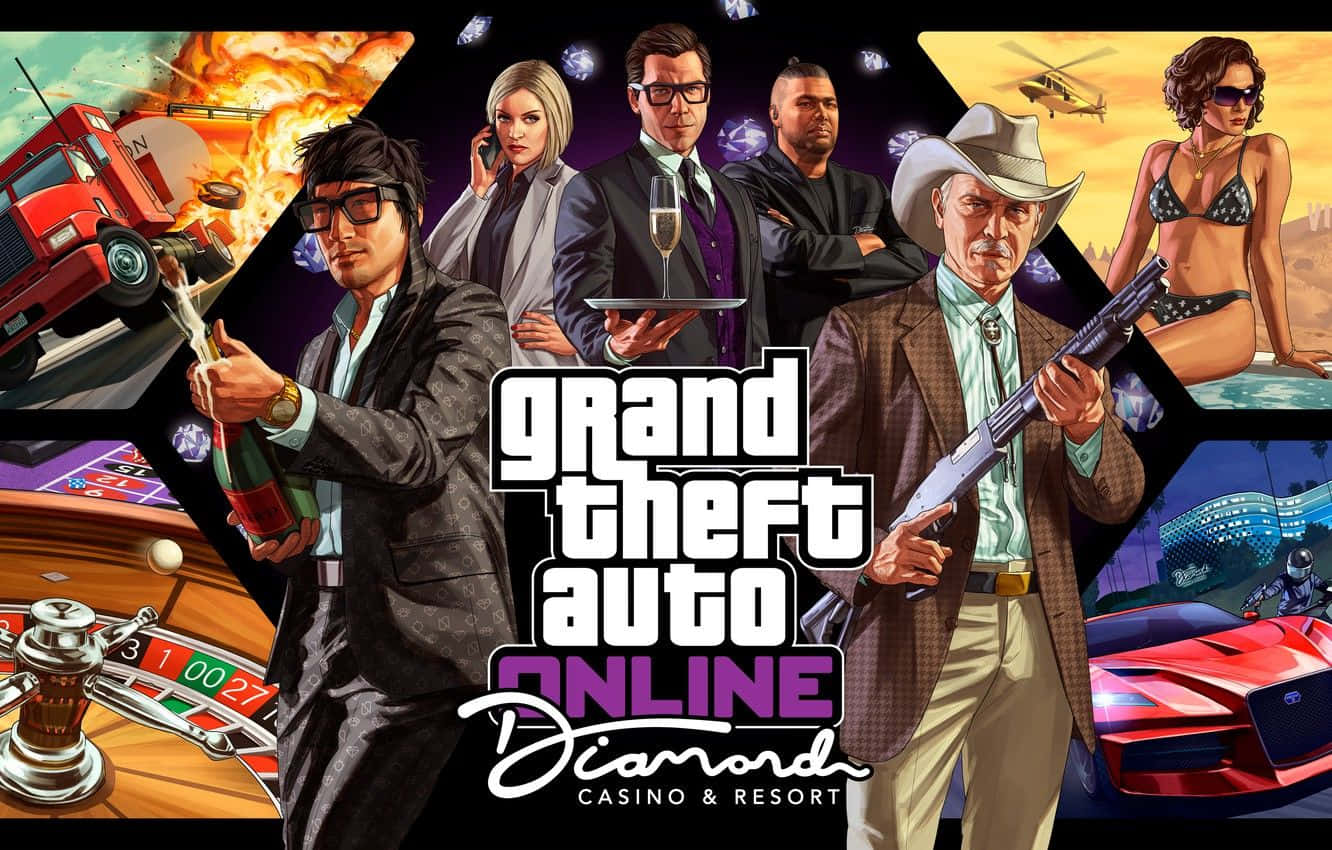 GTA Online, casino resort, explosions, HD Desktop Wallpaper