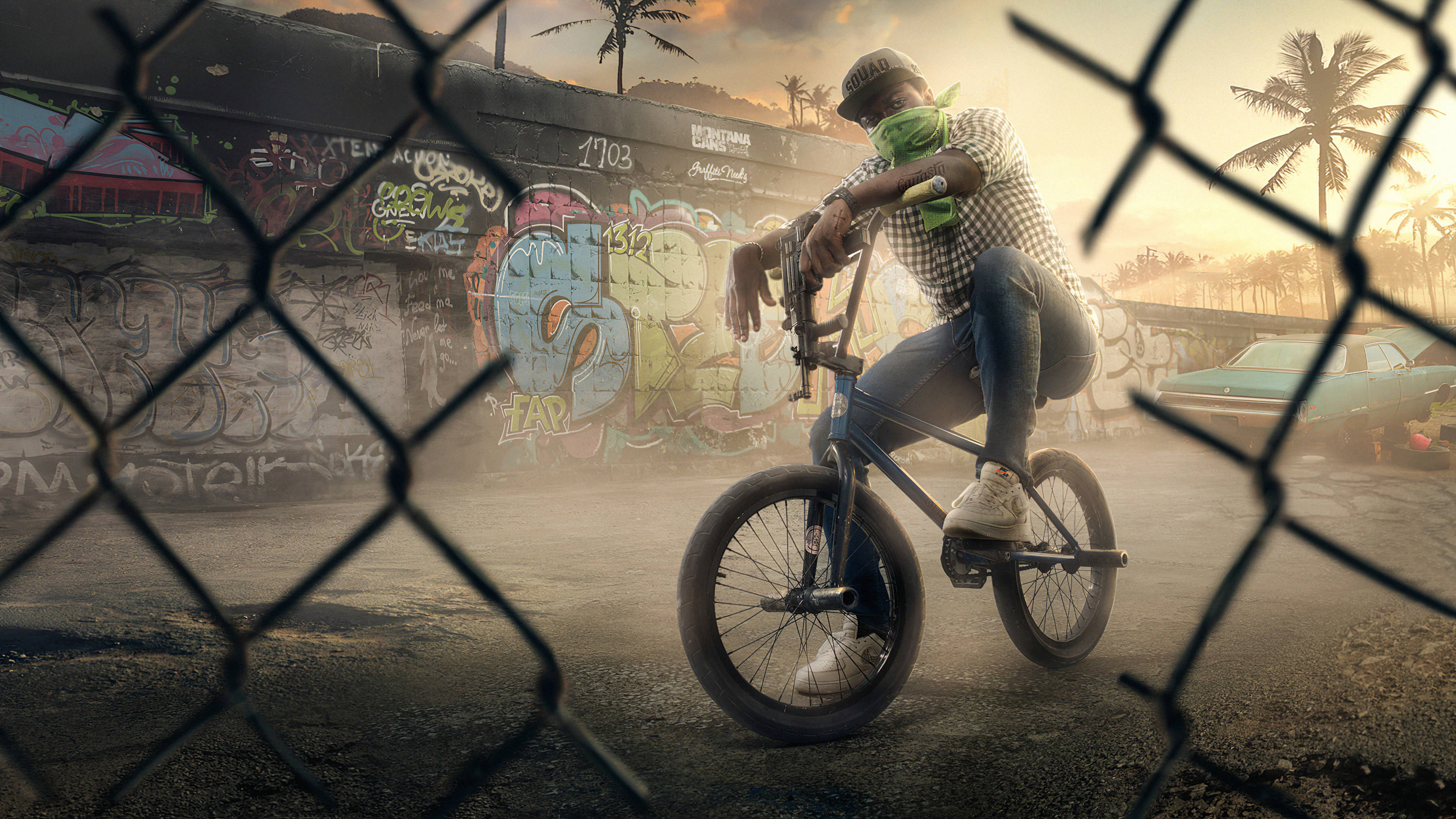 GTA SA 4K, wire fence, chain-link fence, 4K Desktop Wallpaper
