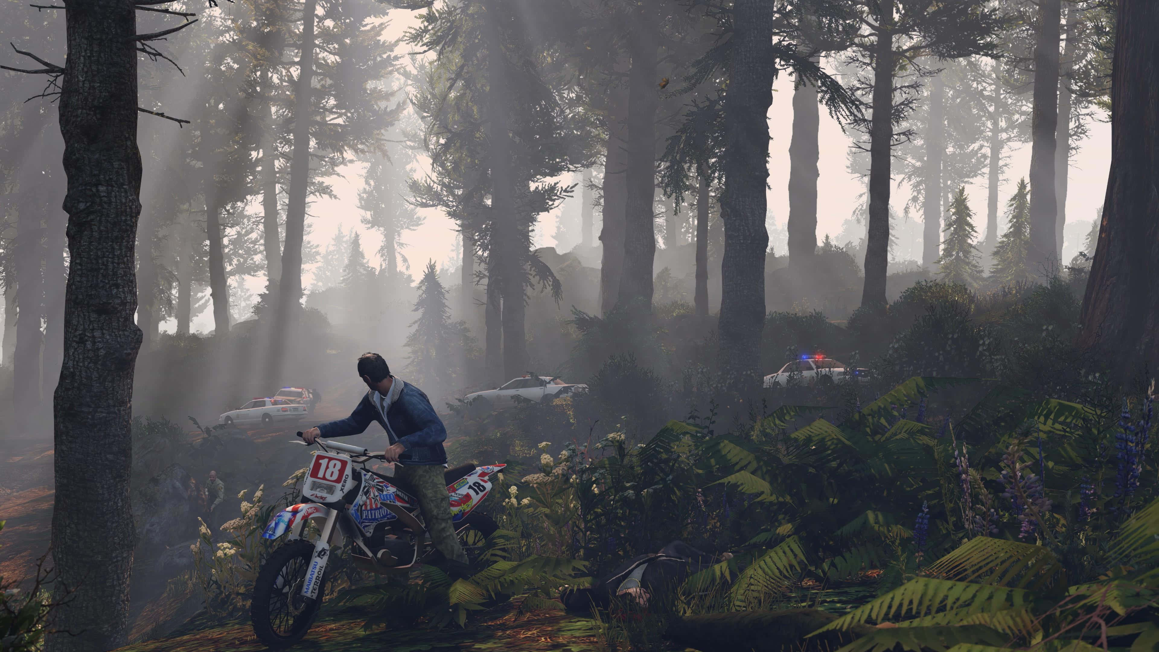 GTA V, 4K, dirt bike, 4K Desktop Wallpaper