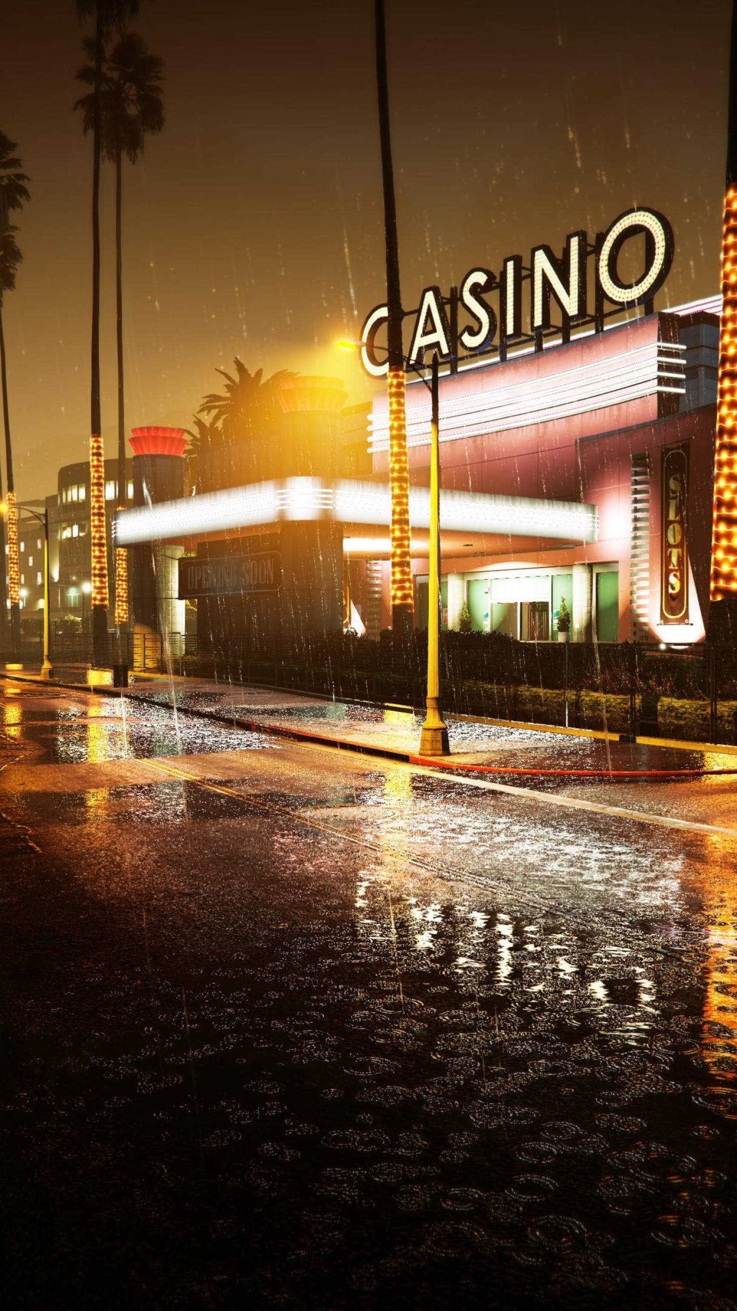 Gta V, neon lights, glowing casino sign, 2K Phone Wallpaper