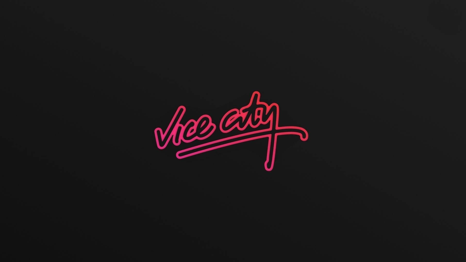 GTA Vice City, Vice City, glowing pink neon sign, Full HD Desktop Wallpaper