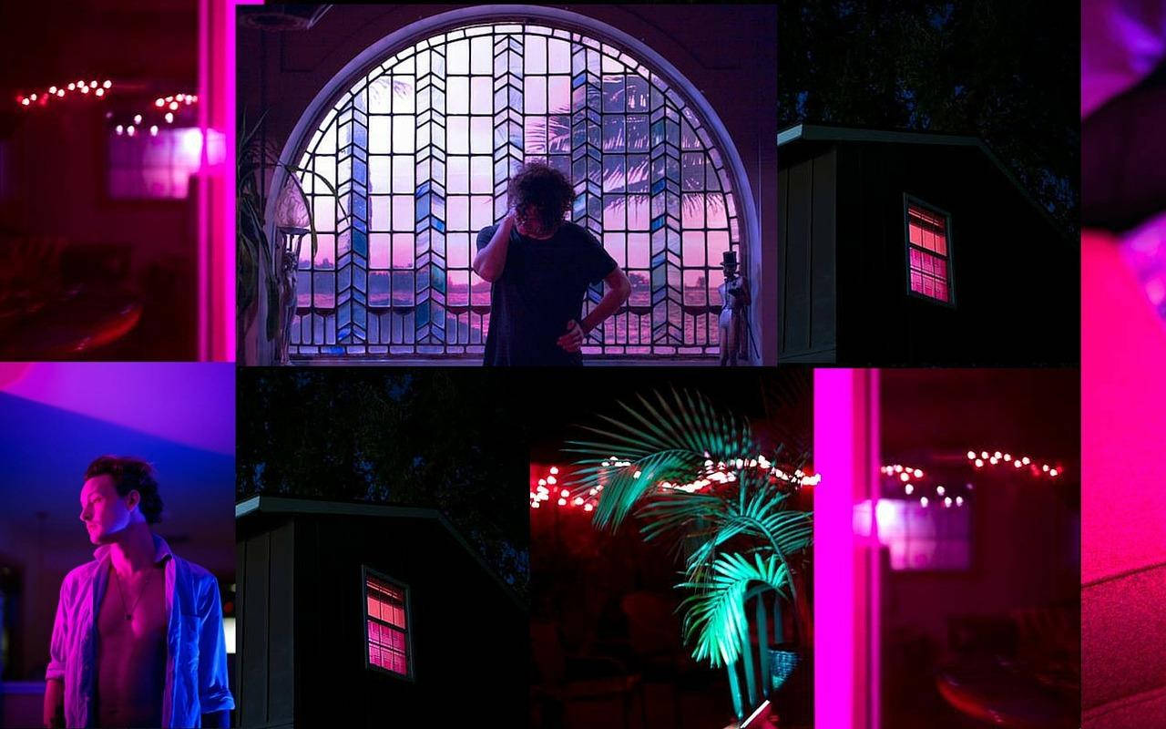 Vice City, purple neon, stained glass window, HD Desktop Wallpaper