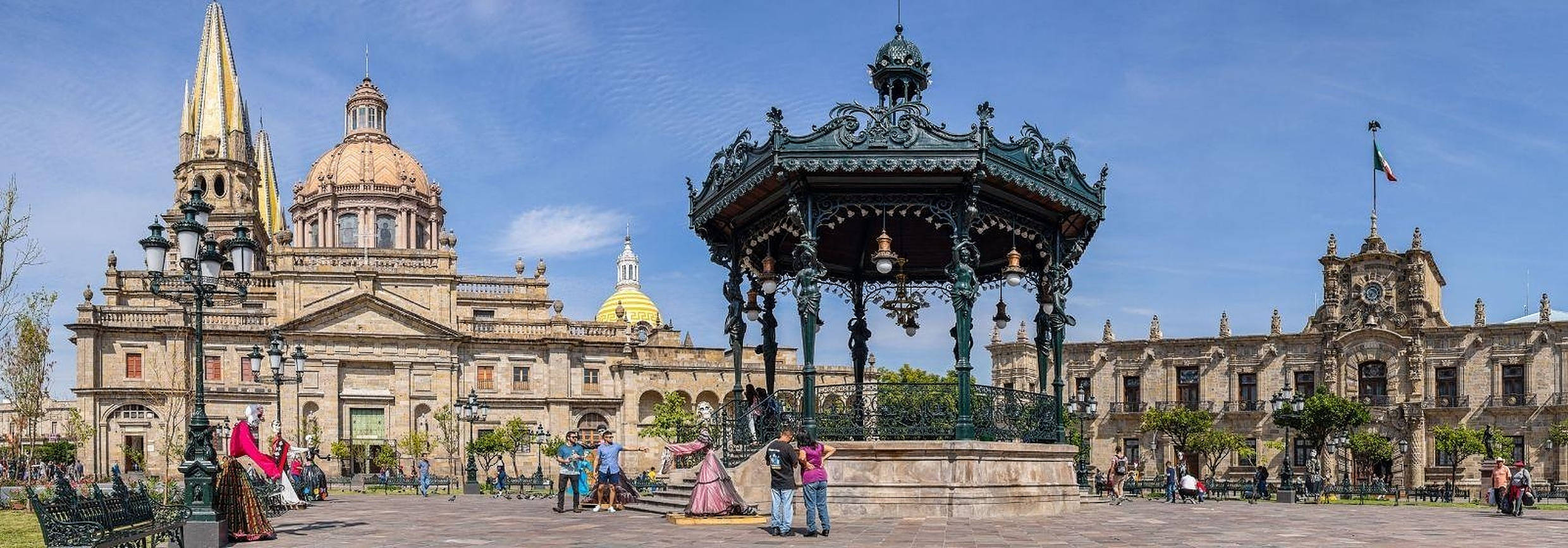 Guadalajara, gazebo, plaza, Full HD Desktop Wallpaper