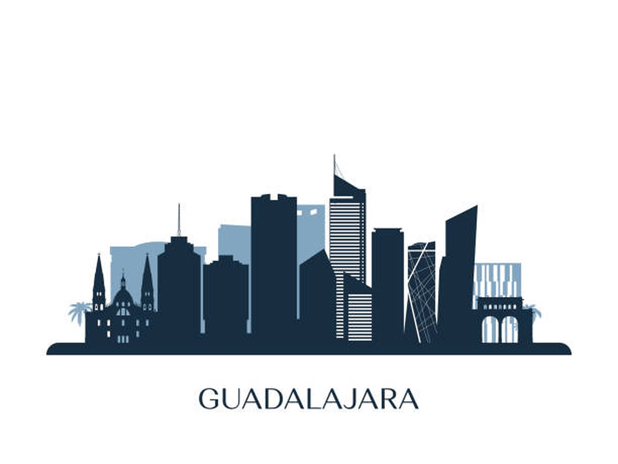 Guadalajara, navy blue, white background, Full HD Desktop Wallpaper