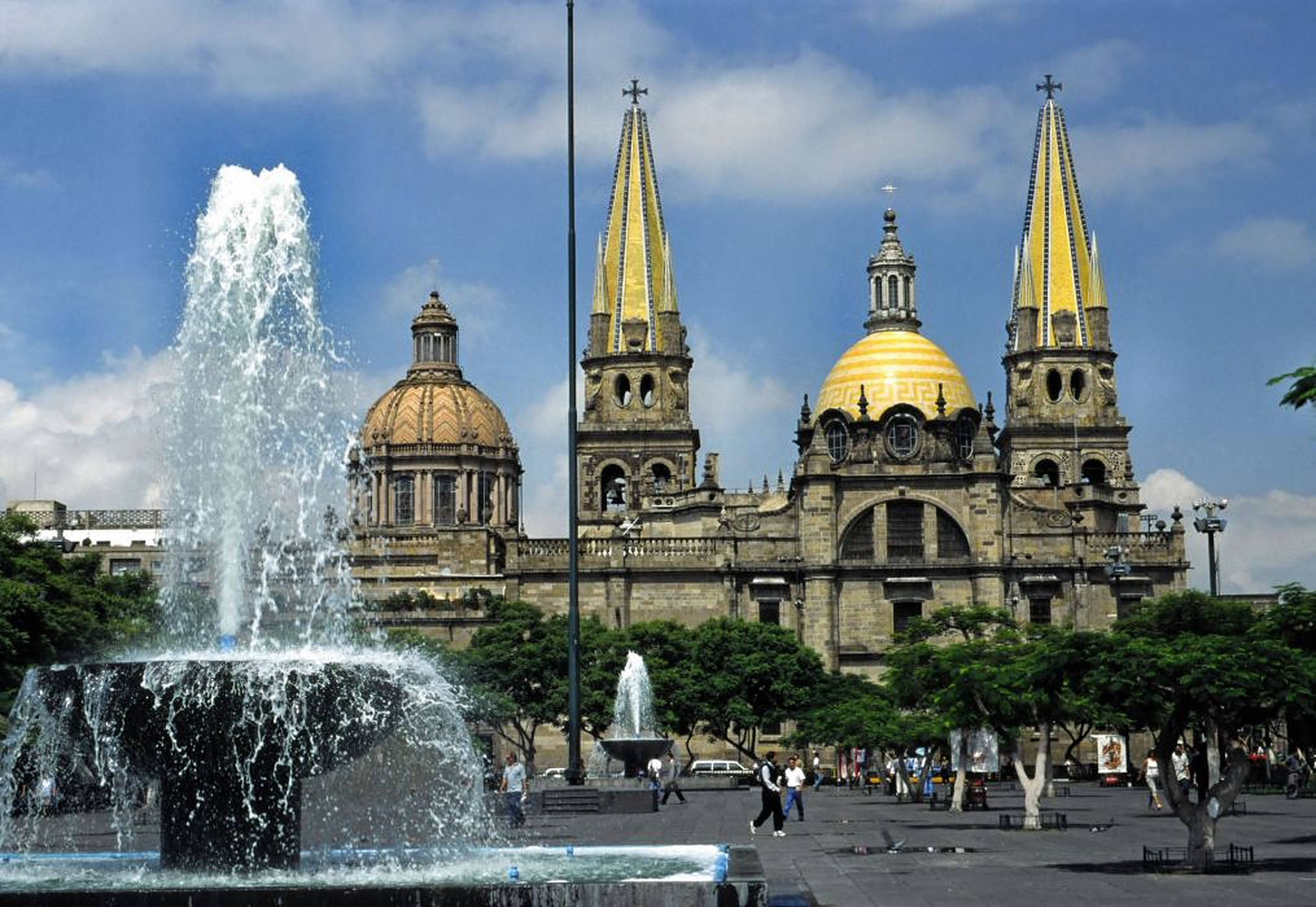 Guadalajara, yellow dome, golden domes, Full HD Desktop Wallpaper