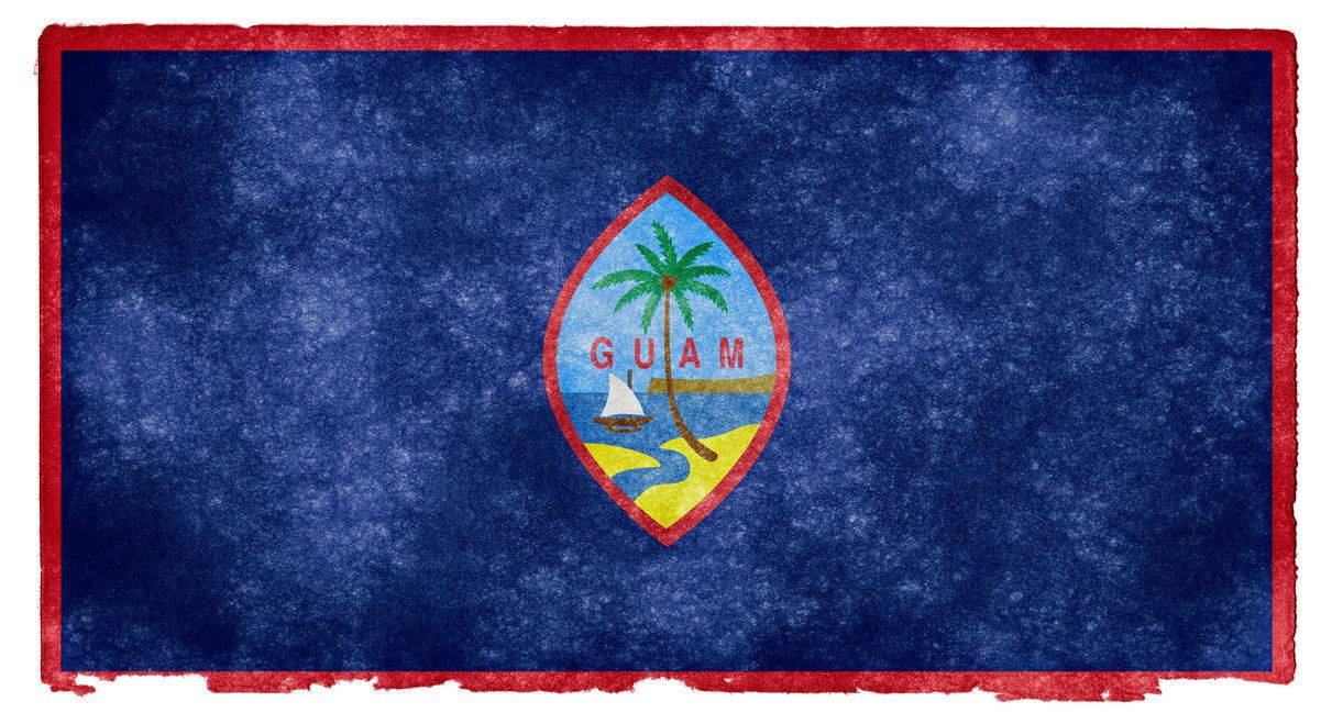 Guam flag, palm tree sailboat, beach, SD Desktop Wallpaper