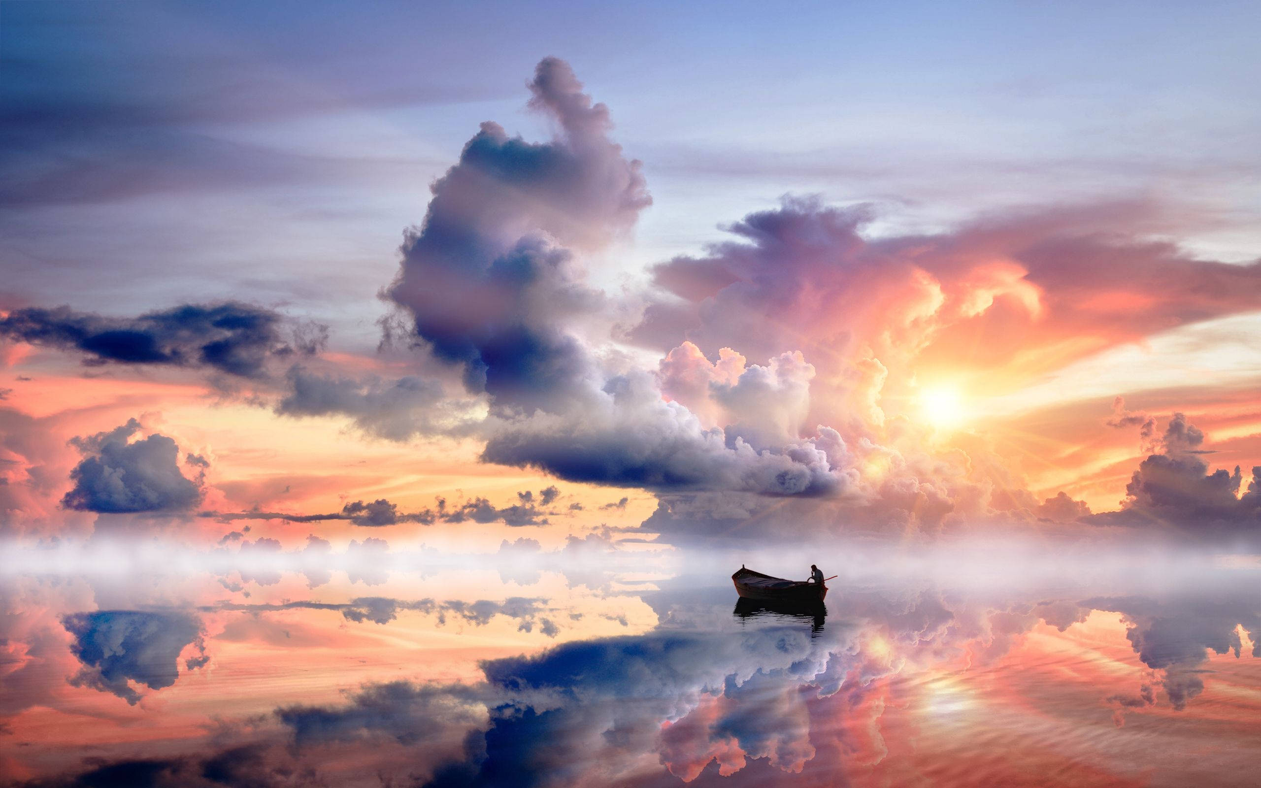 Guam, sunset, clouds, 2K Desktop Wallpaper