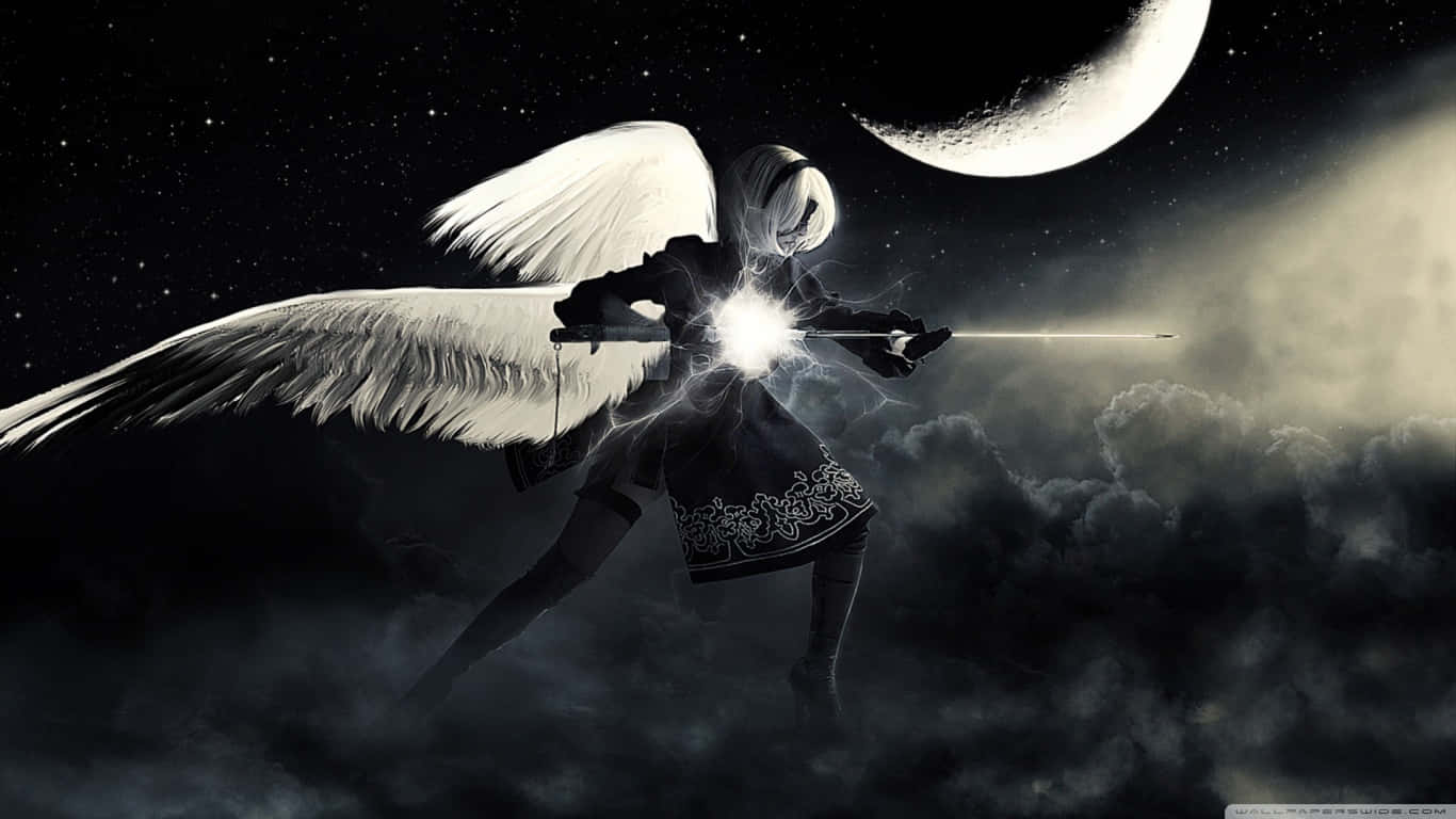 Guardian Angels, anime girl, glowing sword, HD Desktop Wallpaper