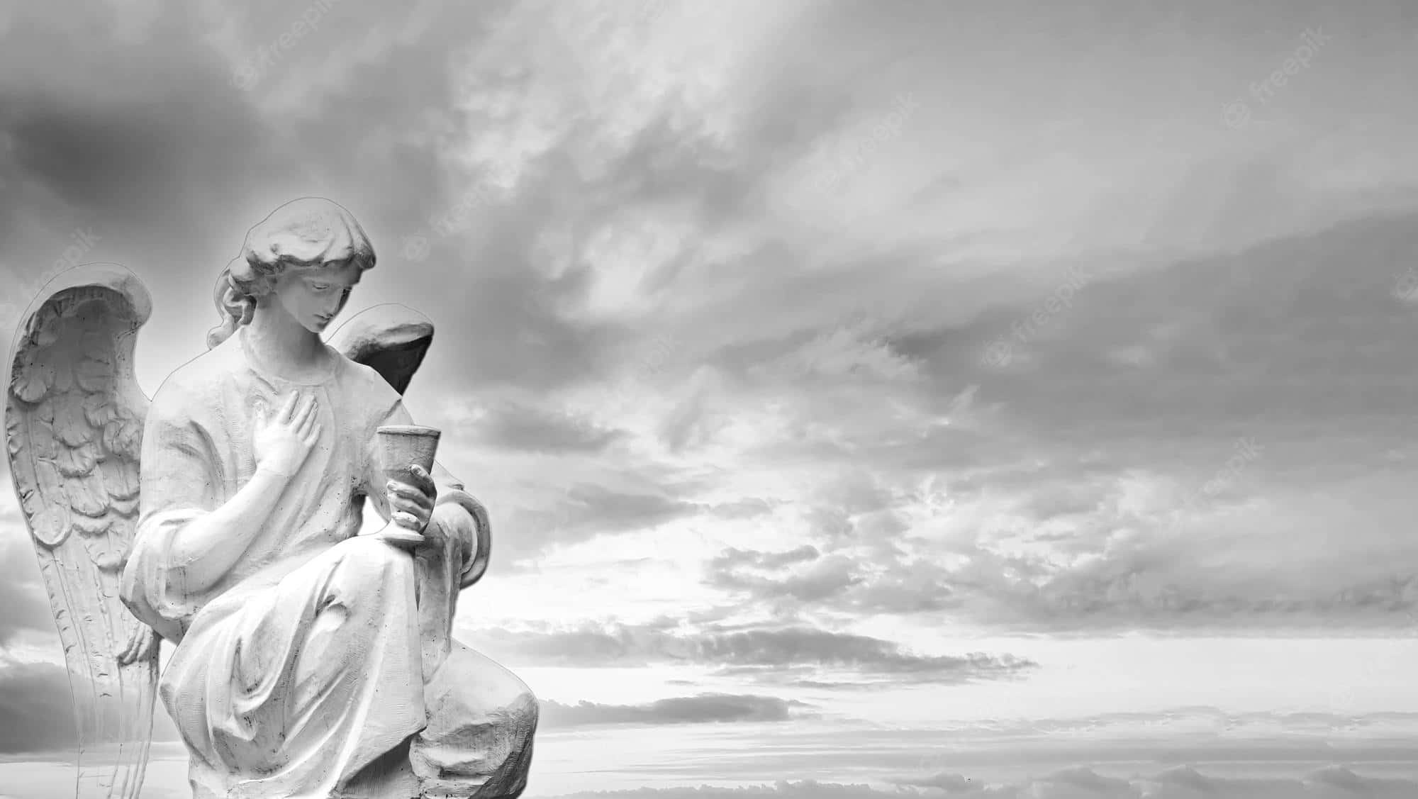 Guardian Angels, kneeling angel, wings, Full HD Desktop Wallpaper