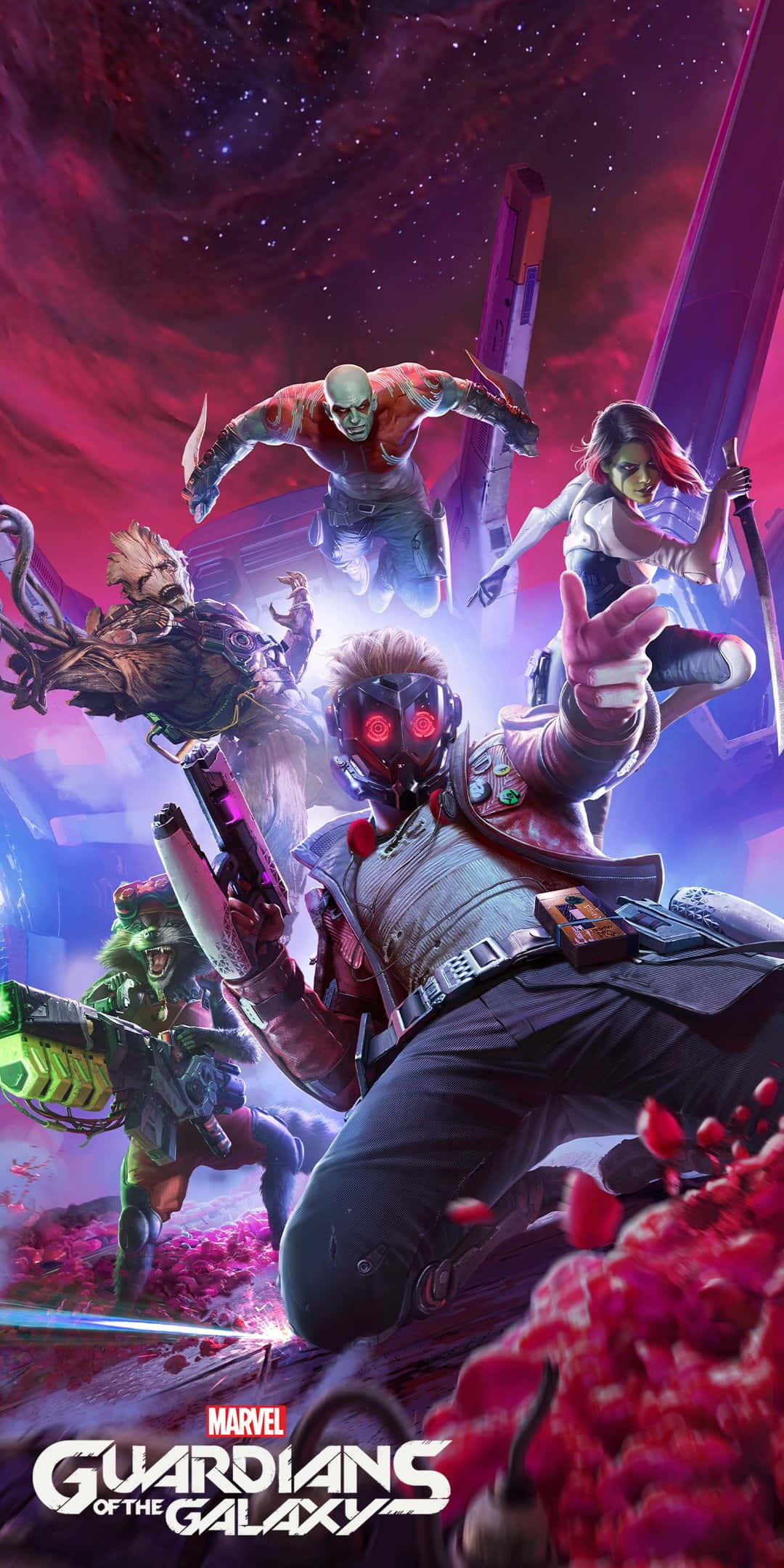 Guardians of the Galaxy, cosmic nebula, vibrant purple, Full HD Phone Wallpaper