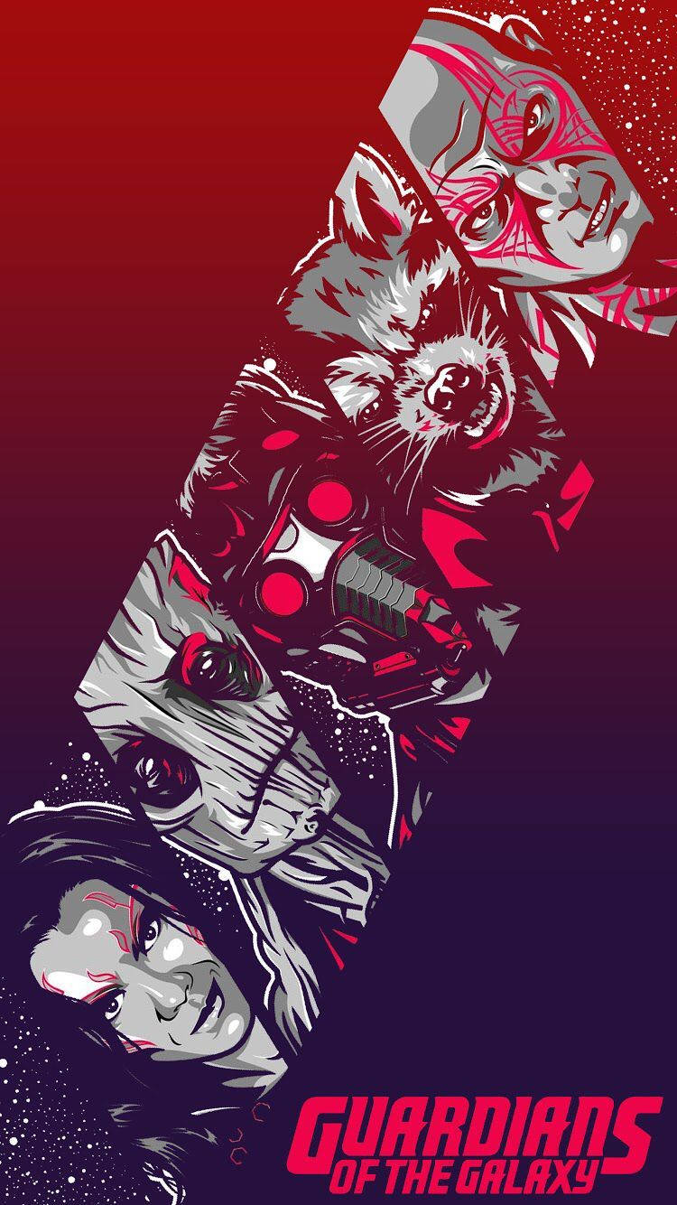 Guardians Of The Galaxy, comic book poster, bold red, HD Phone Wallpaper
