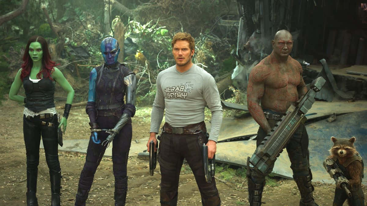 Guardians Of The Galaxy, jungle clearing, wreckage, SD Desktop Wallpaper