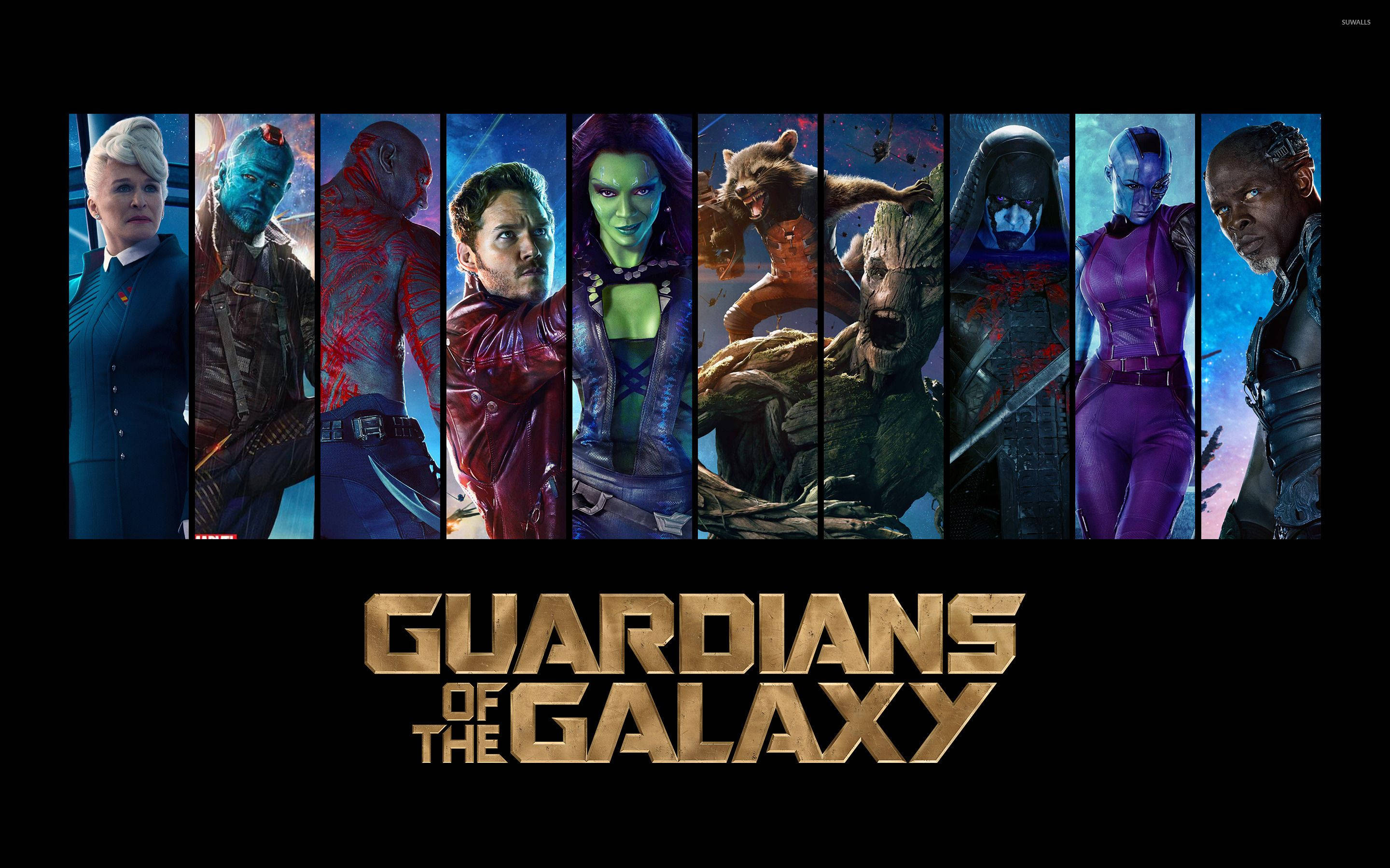 Guardians Of The Galaxy, cosmic backgrounds, signature costume, 2K Desktop Wallpaper