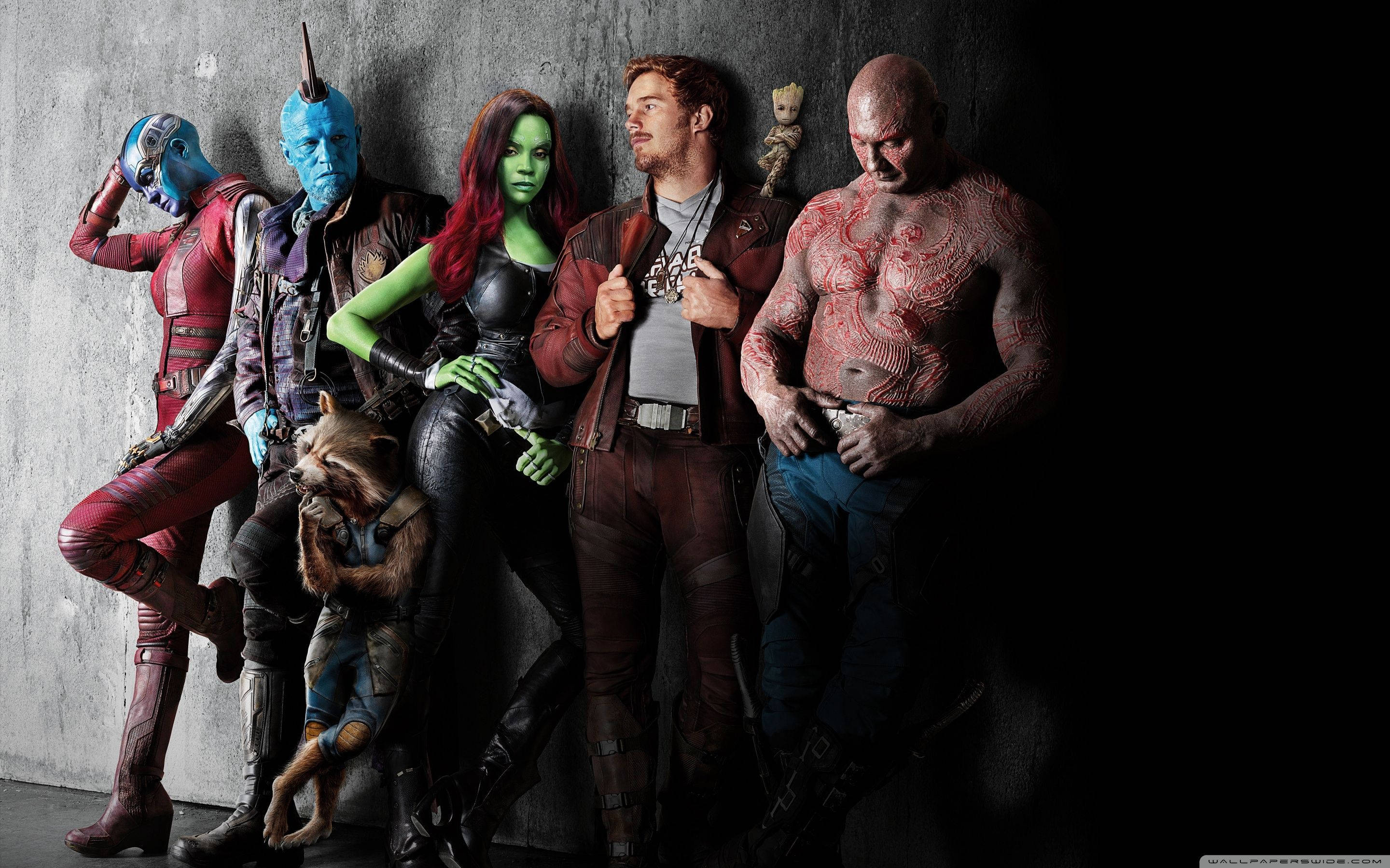 Guardians of the Galaxy, 4K, concrete wall, 2K Desktop Wallpaper
