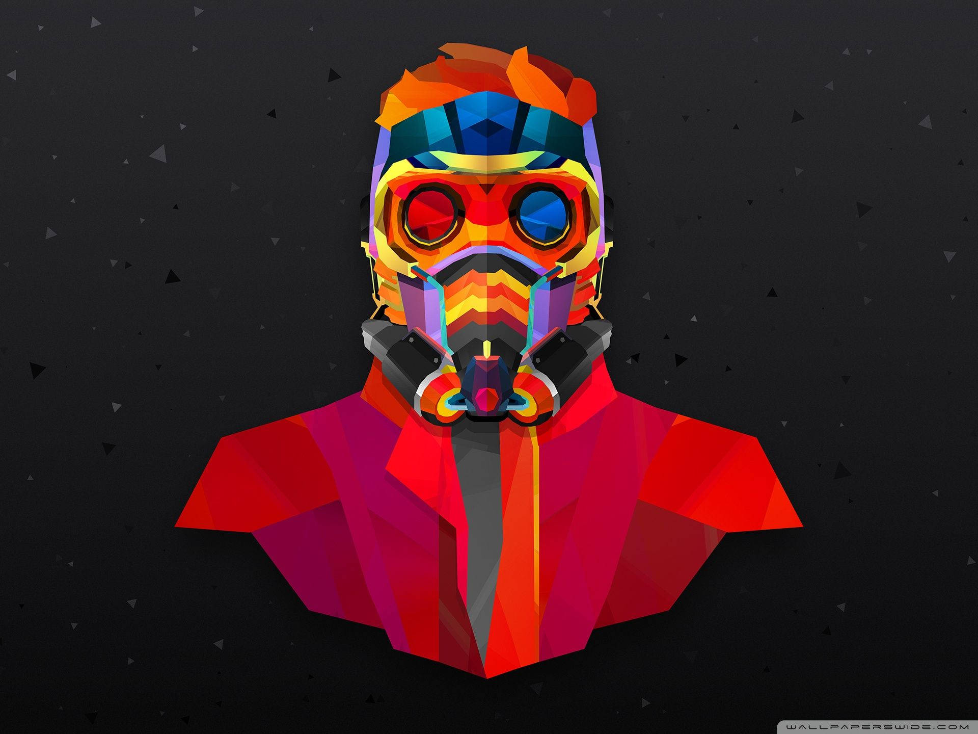 Guardians Of The Galaxy, low-poly, masked character, Full HD Desktop Wallpaper