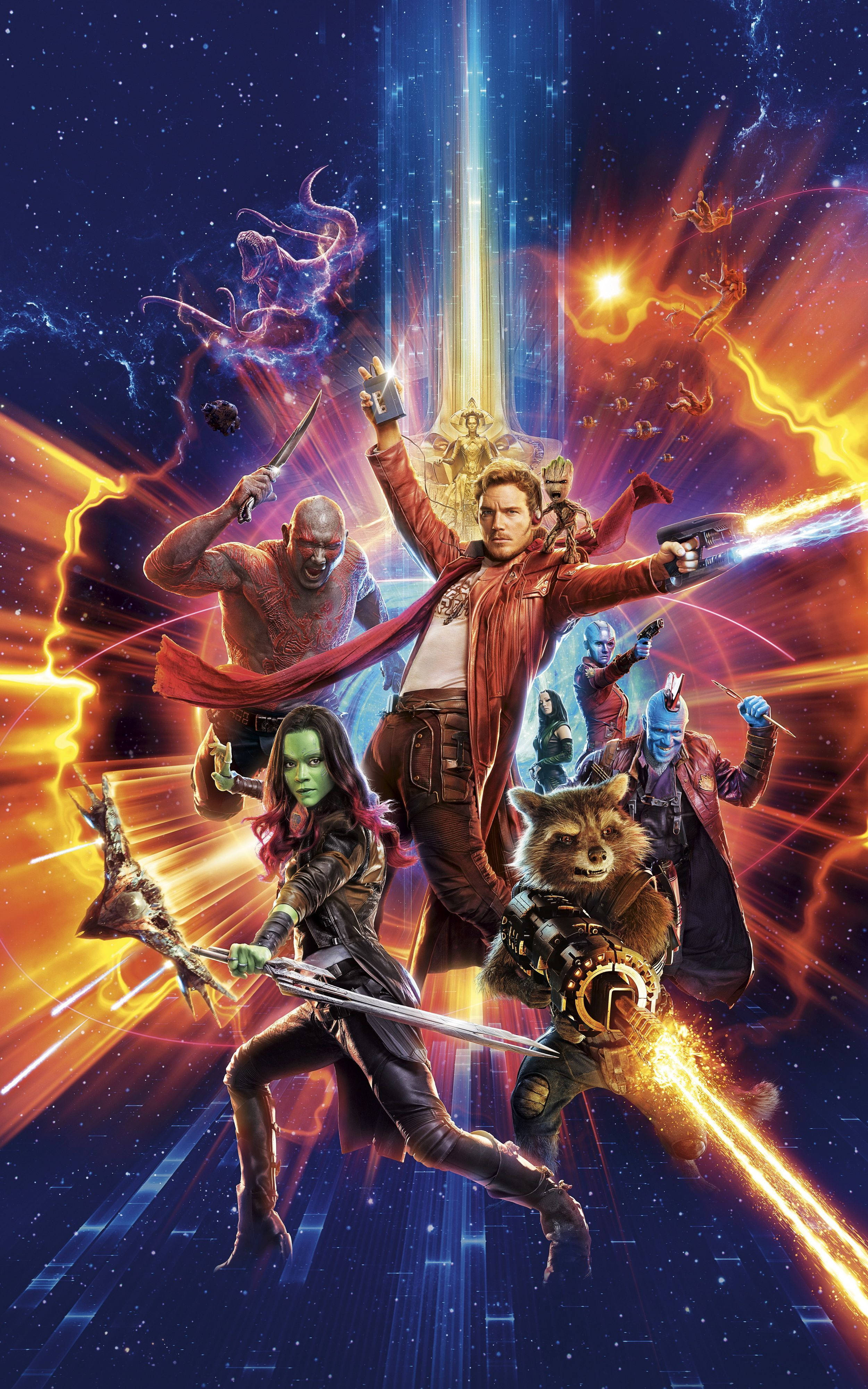 Guardians of the Galaxy, cosmic backdrop, stars, 4K Phone Wallpaper