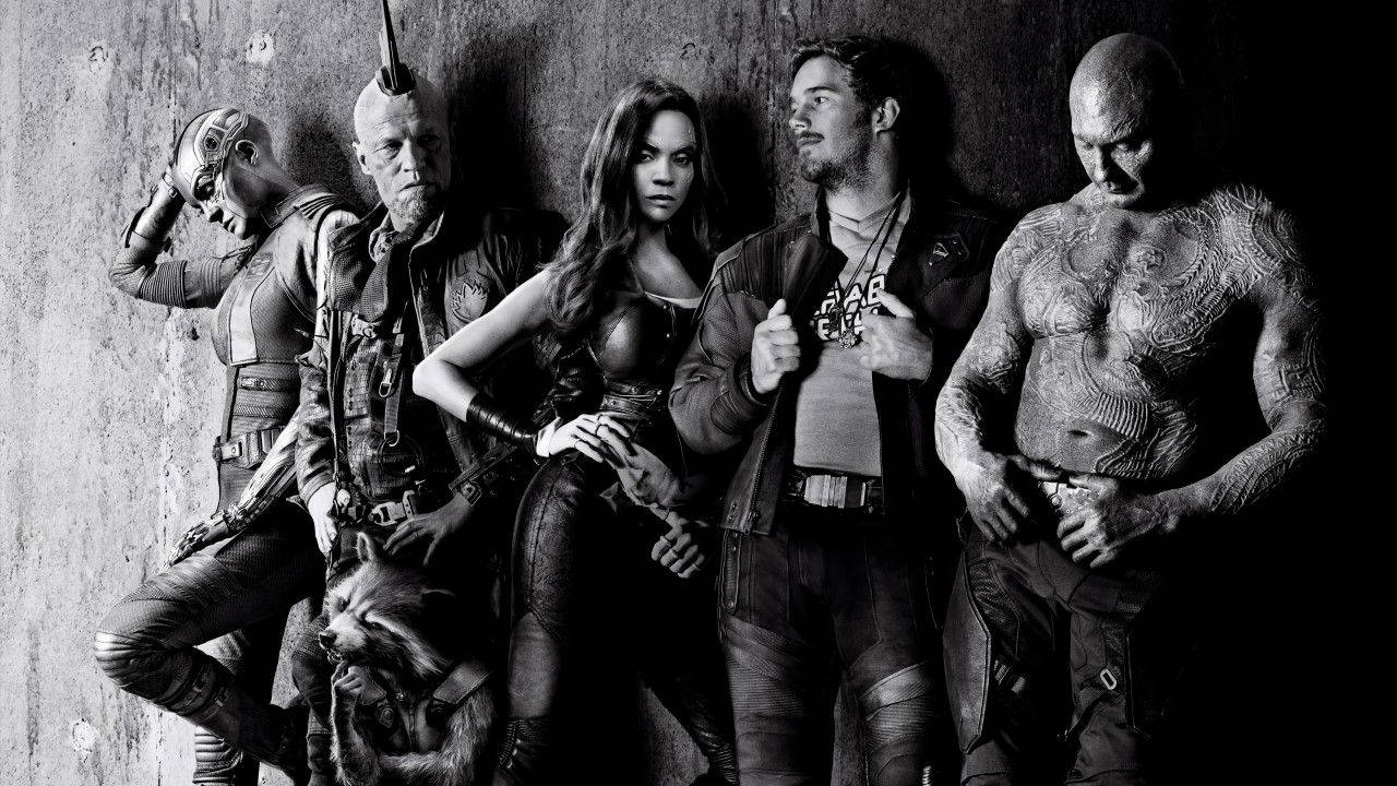Guardians Of The Galaxy, black and white, group portrait, HD Desktop Wallpaper
