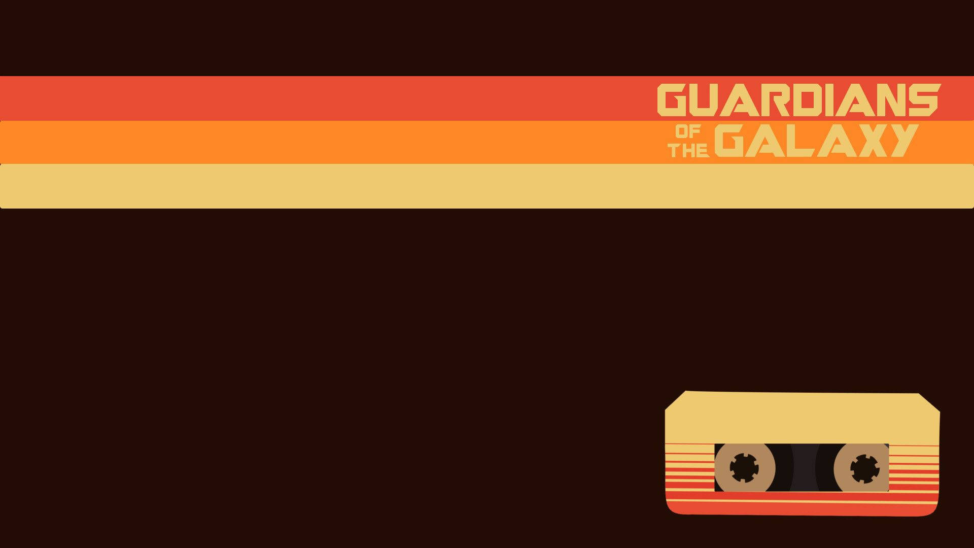 Guardians Of The Galaxy, cassette tape, orange yellow stripes, Full HD Desktop Wallpaper