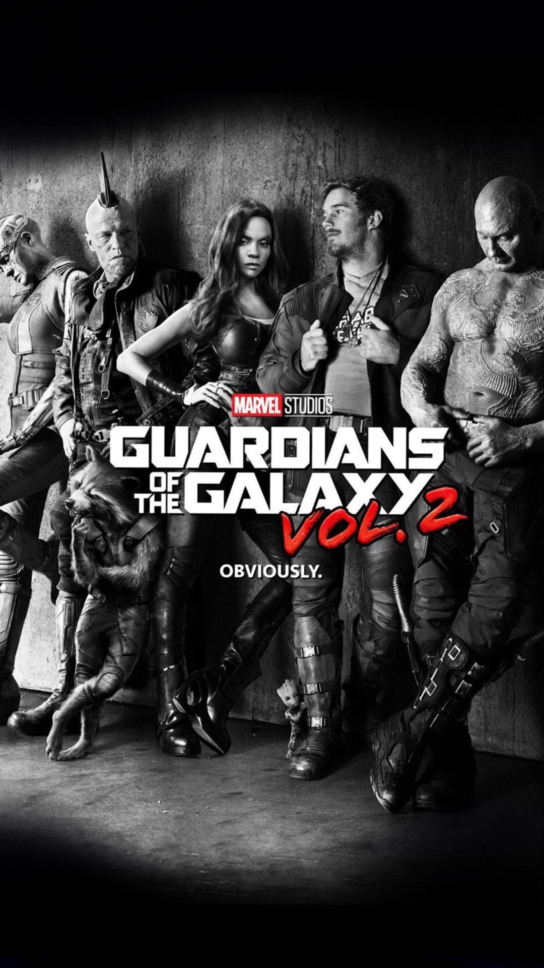 Guardians of the Galaxy, black and white poster, concrete wall, Full HD Phone Wallpaper
