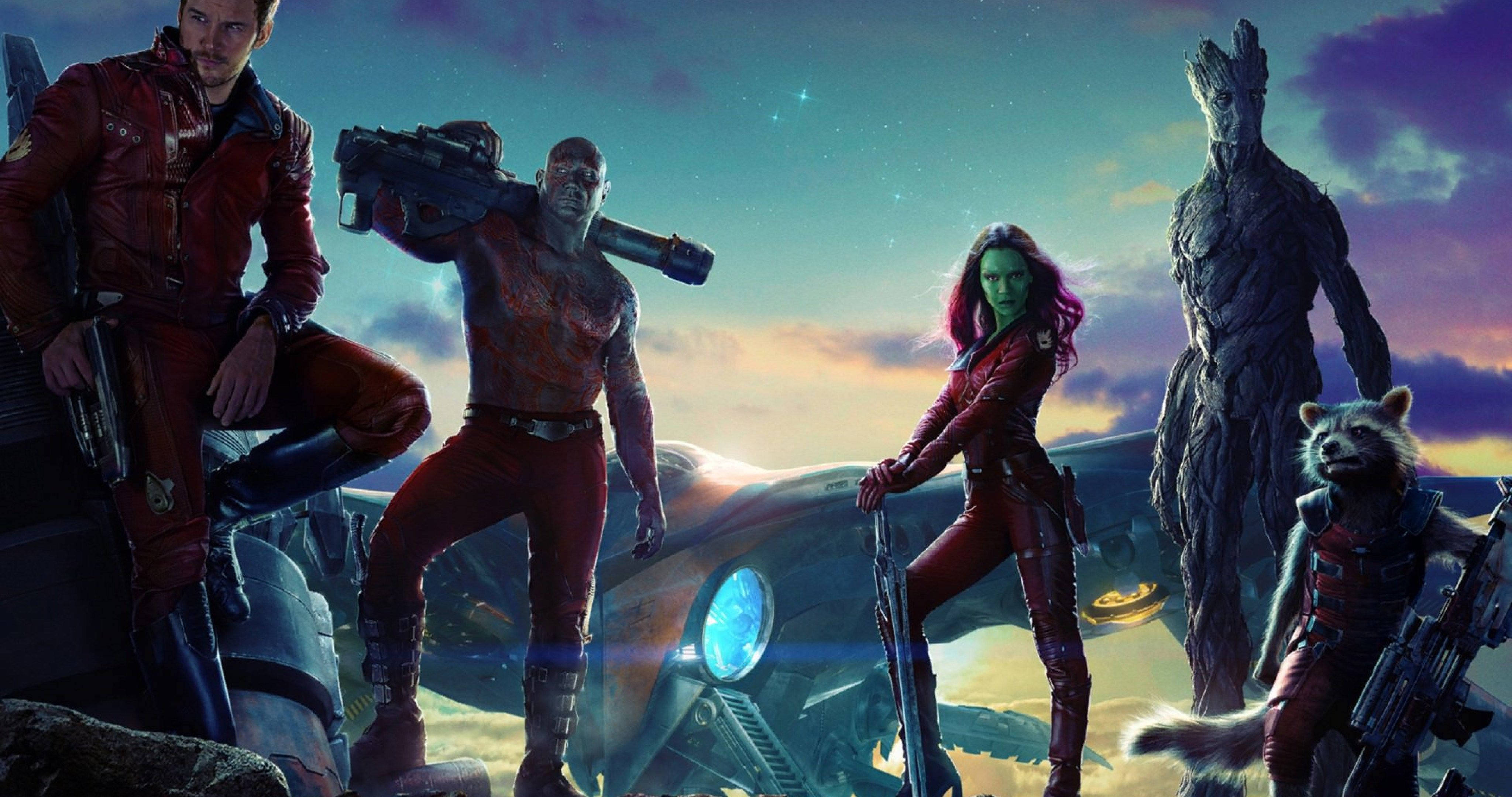 Guardians of the Galaxy, cosmic sunset, spaceship, 4K Desktop Wallpaper