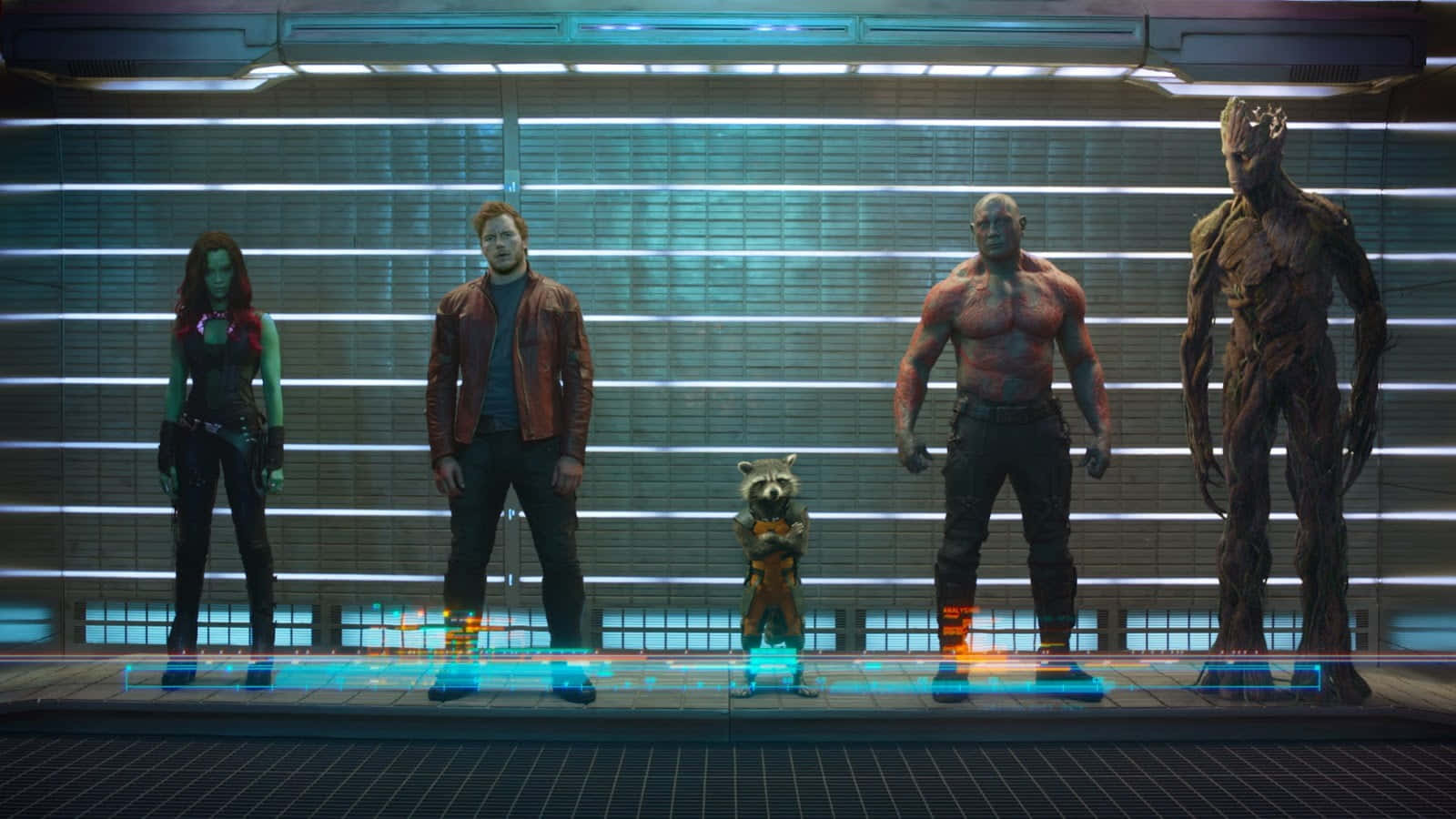 Guardians Of The Galaxy, futuristic room, glowing blue lines, HD Desktop Wallpaper
