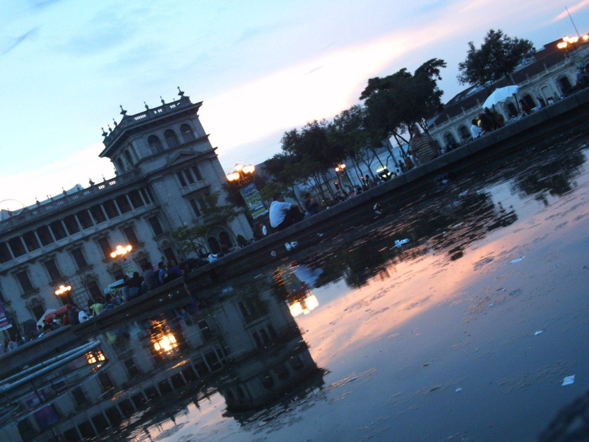 Guatemala, dusk, polluted puddle, Full HD Desktop Wallpaper