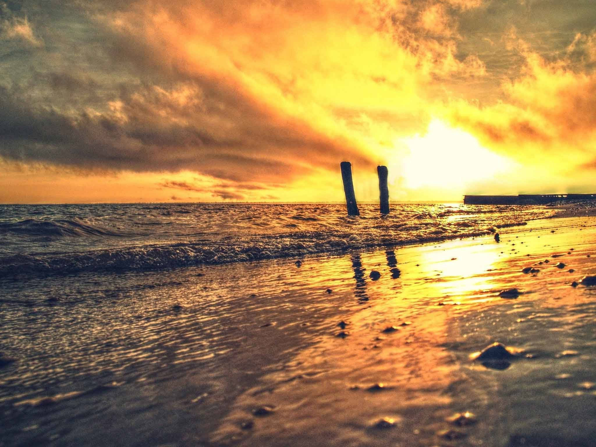 Guatemala, sunset, ocean, Full HD Desktop Wallpaper
