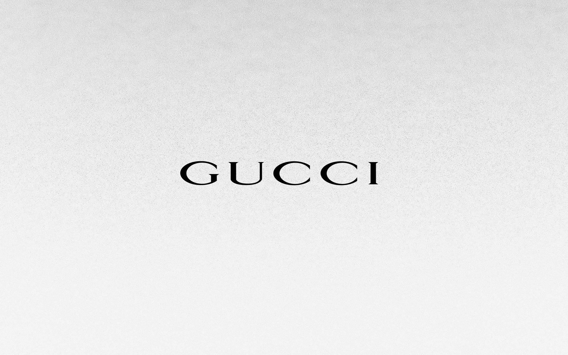 Gucci, black serif font, light gray background, Full HD Desktop Wallpaper