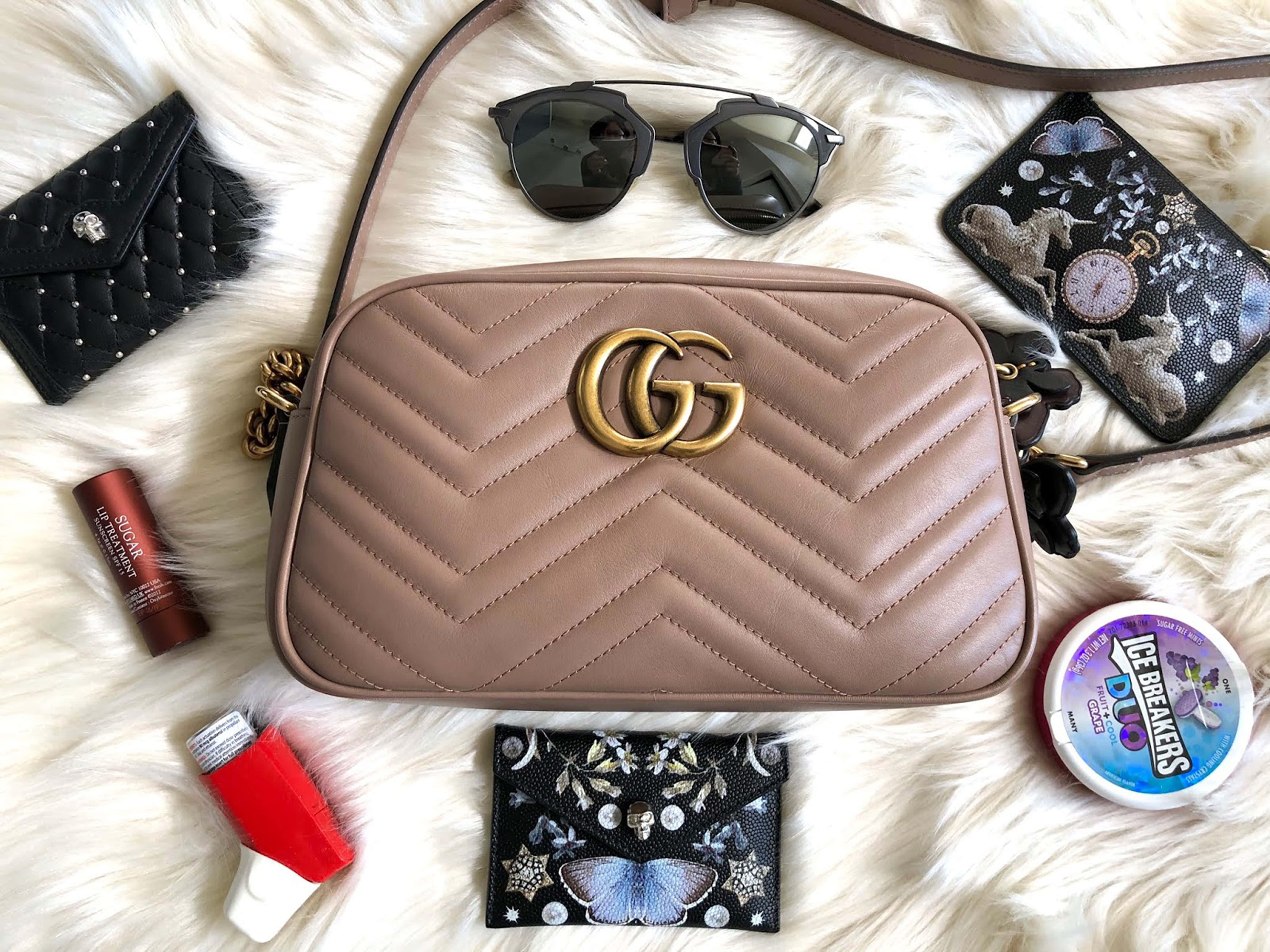 beige leather bag, Gucci, quilted, 5K Desktop Wallpaper