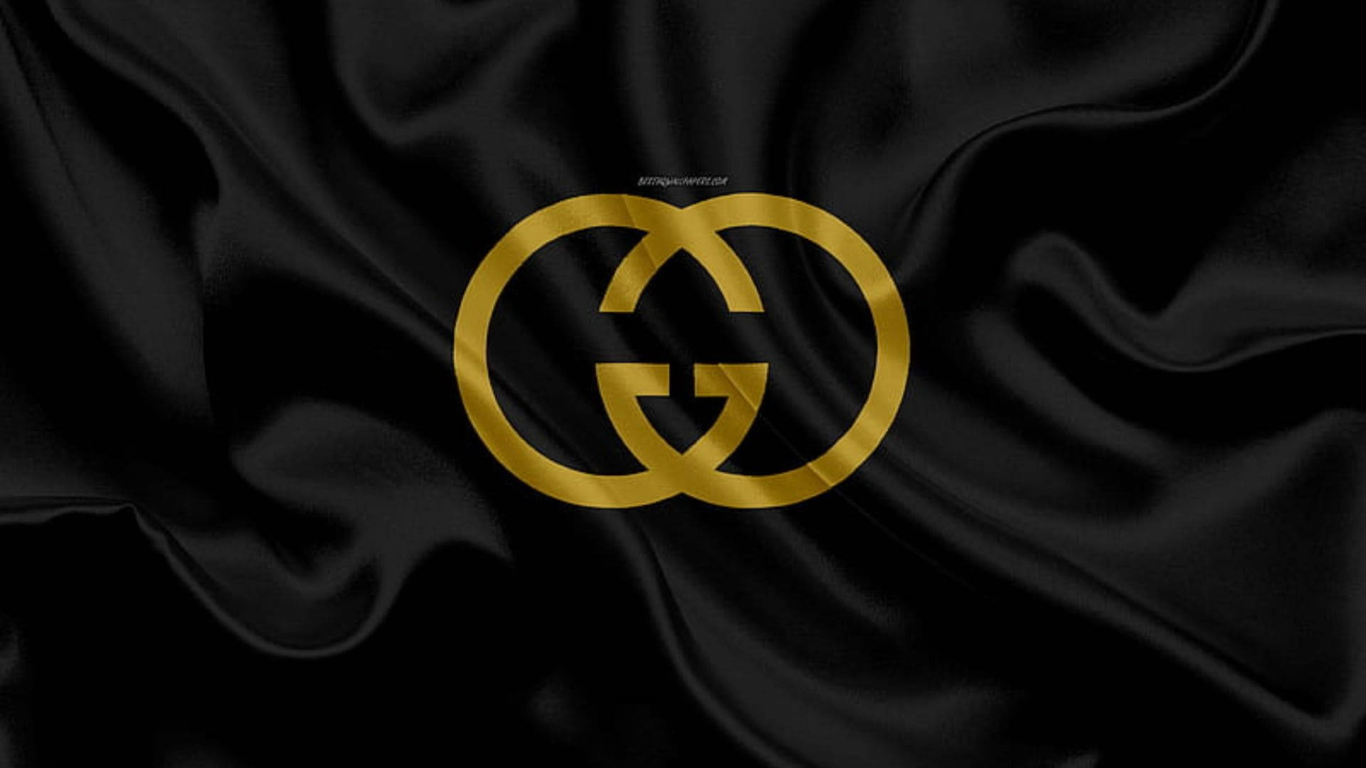 Gucci, gold satin, black, Full HD Desktop Wallpaper