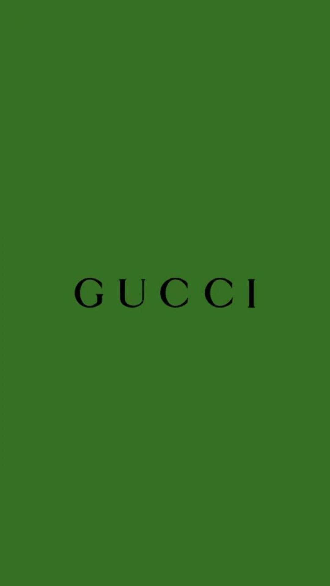 Gucci, forest green, black Gucci logo, Full HD Phone Wallpaper
