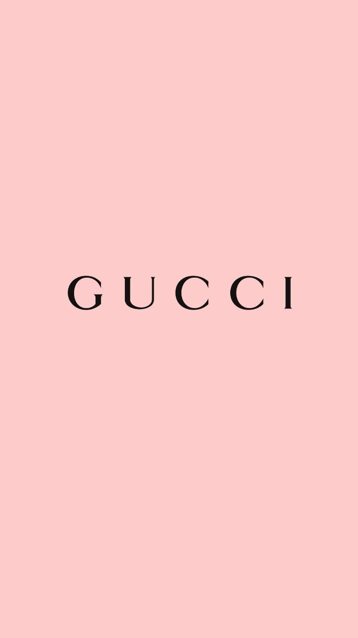 Pastel Pink Gucci iPhone, black Gucci logo, classic serif font, HD Phone Wallpaper