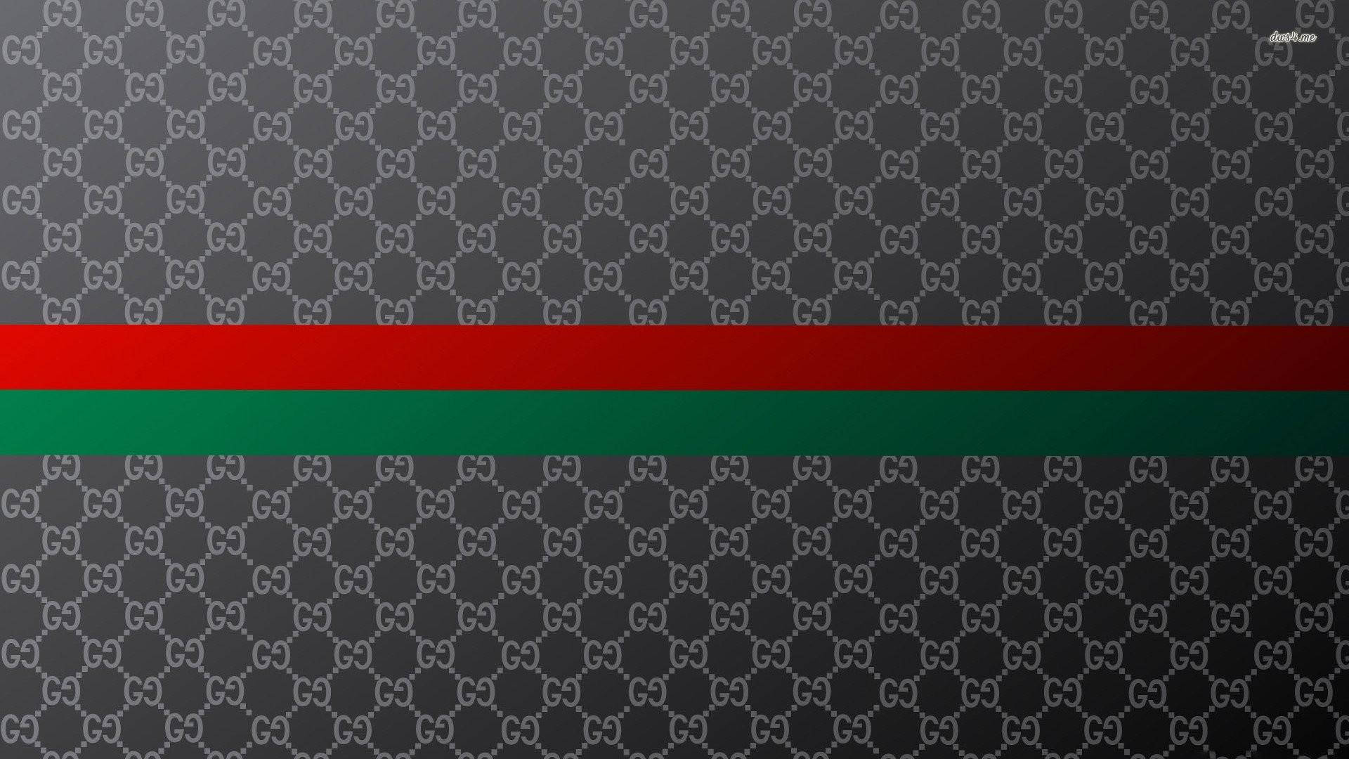 Gucci, interlocking G logos, red and green horizontal stripe, Full HD Desktop Wallpaper