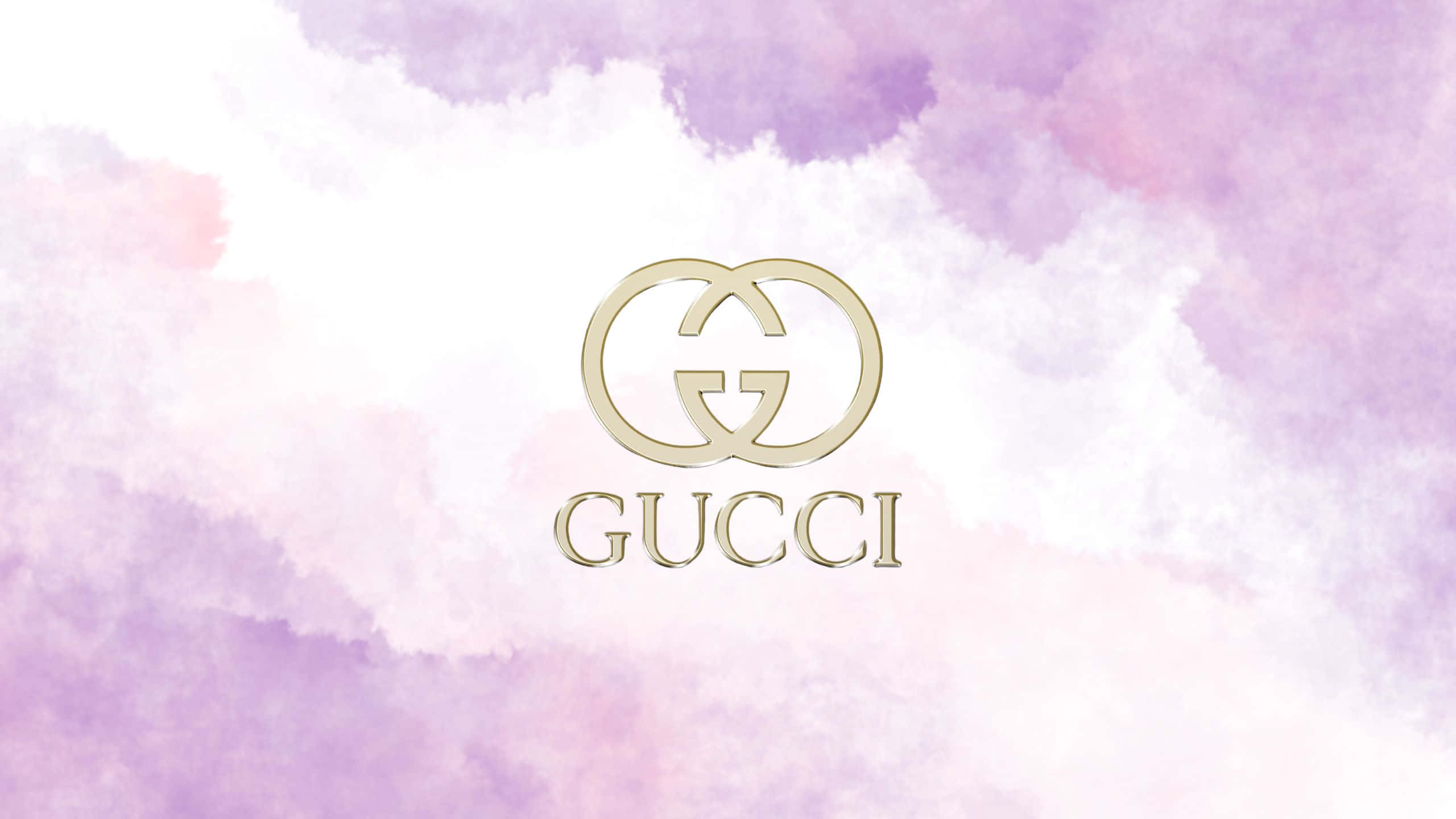 Gucci, Gucci logo, gold, 2K Desktop Wallpaper