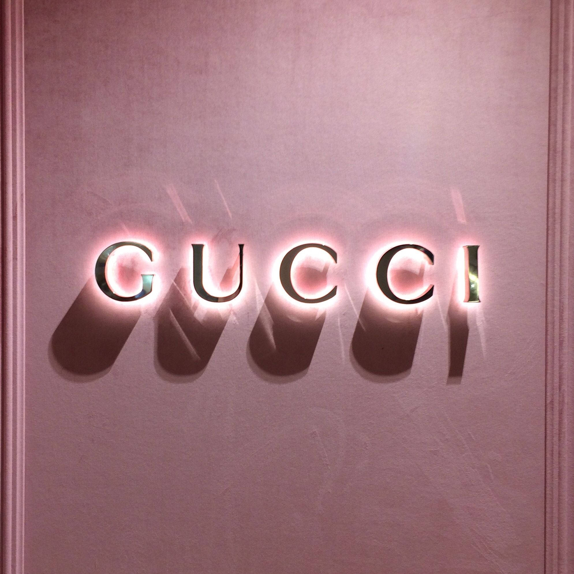 Gucci, rose gold, backlight, Full HD Desktop Wallpaper
